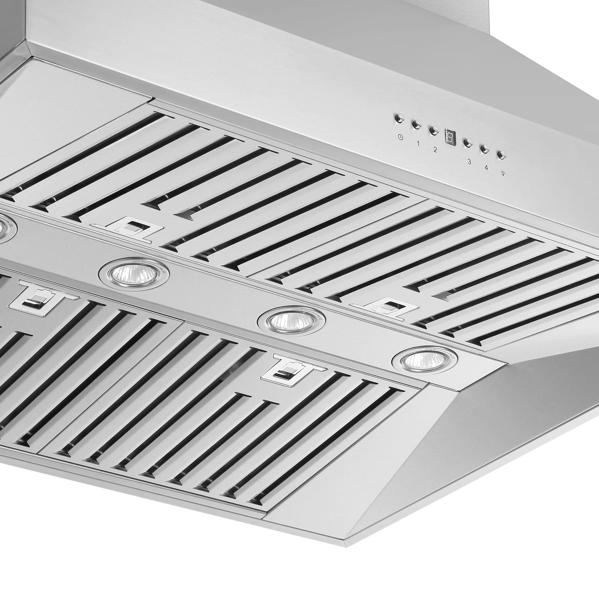Forno Coppito 36-Inch Island Range Hood, Stainless Steel, LED Lighting, Adjustable Fan Speeds - Image 4