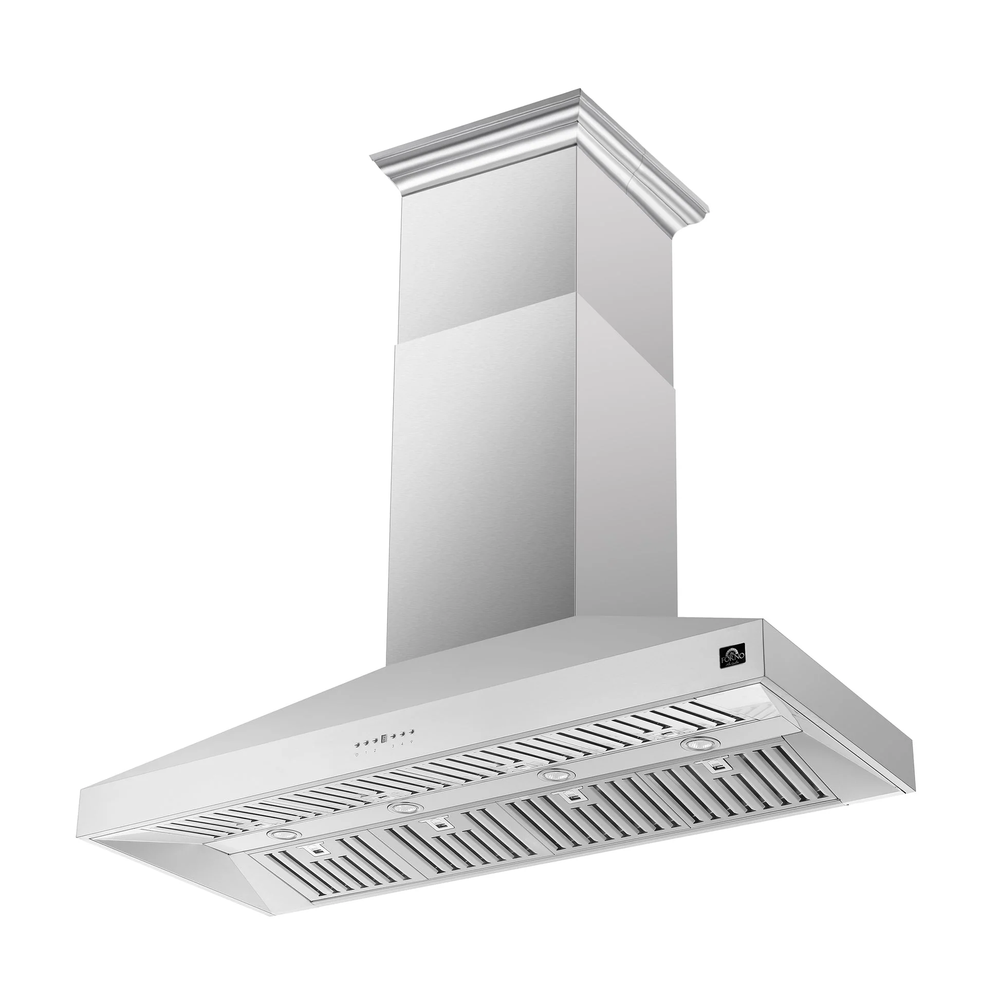Forno Coppito 60-Inch Island Range Hood, Stainless Steel, LED Lighting, Adjustable Fan Speeds - Image 3
