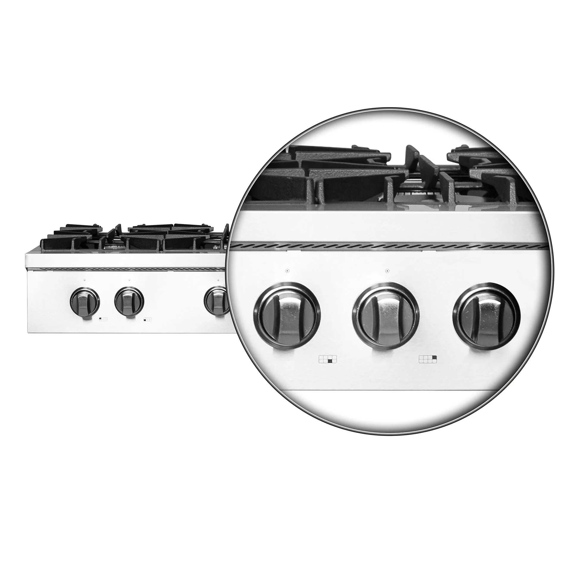 Forno Cossato Alta Qualita Pro-Style Gas Rangetop, Stainless Steel, Continuous Cast Iron Grates - Image 11