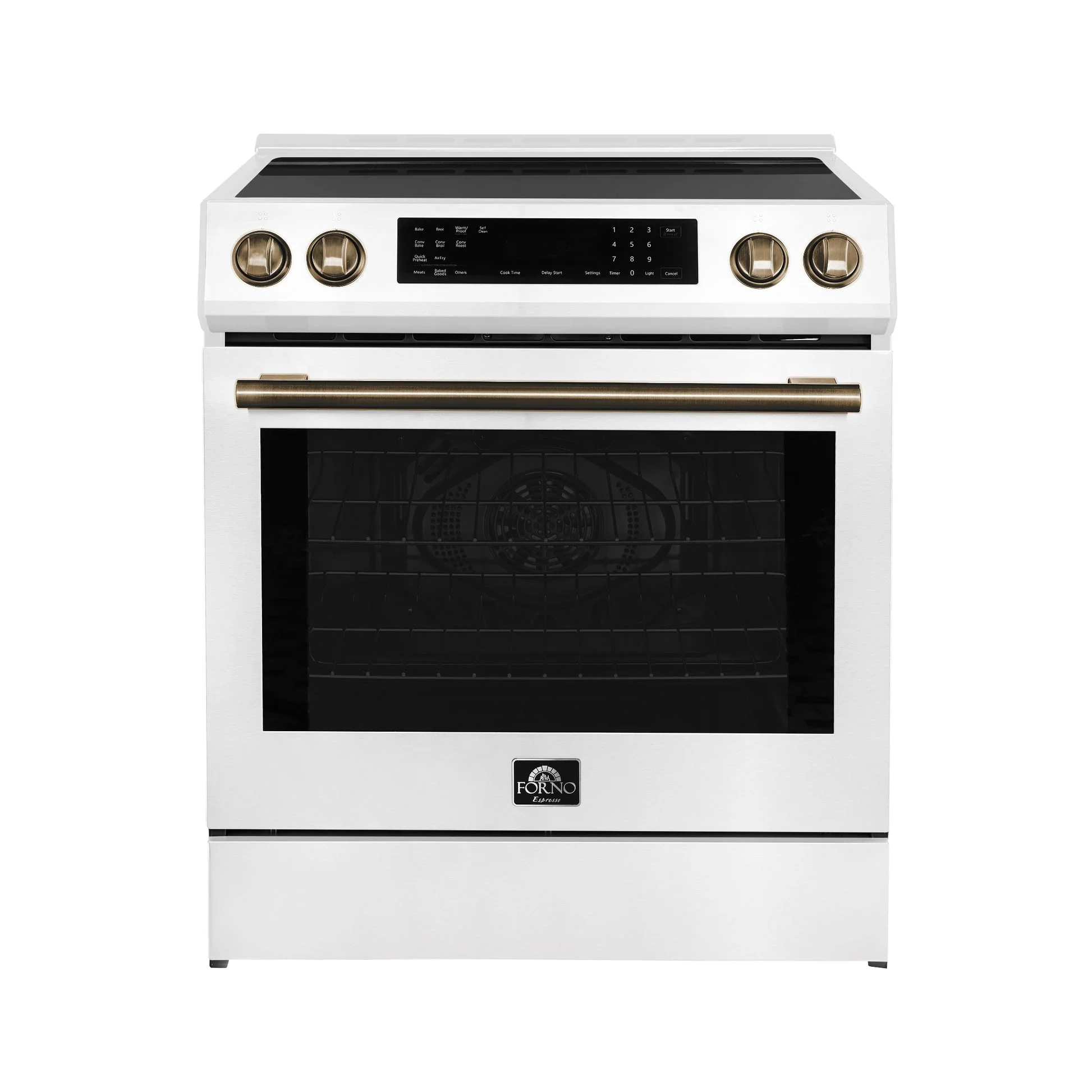 Forno Donatello Espresso 30-Inch Slide-In Induction Range, Convection Oven, 5 Cooking Zones, Touch Control Panel - Image 10