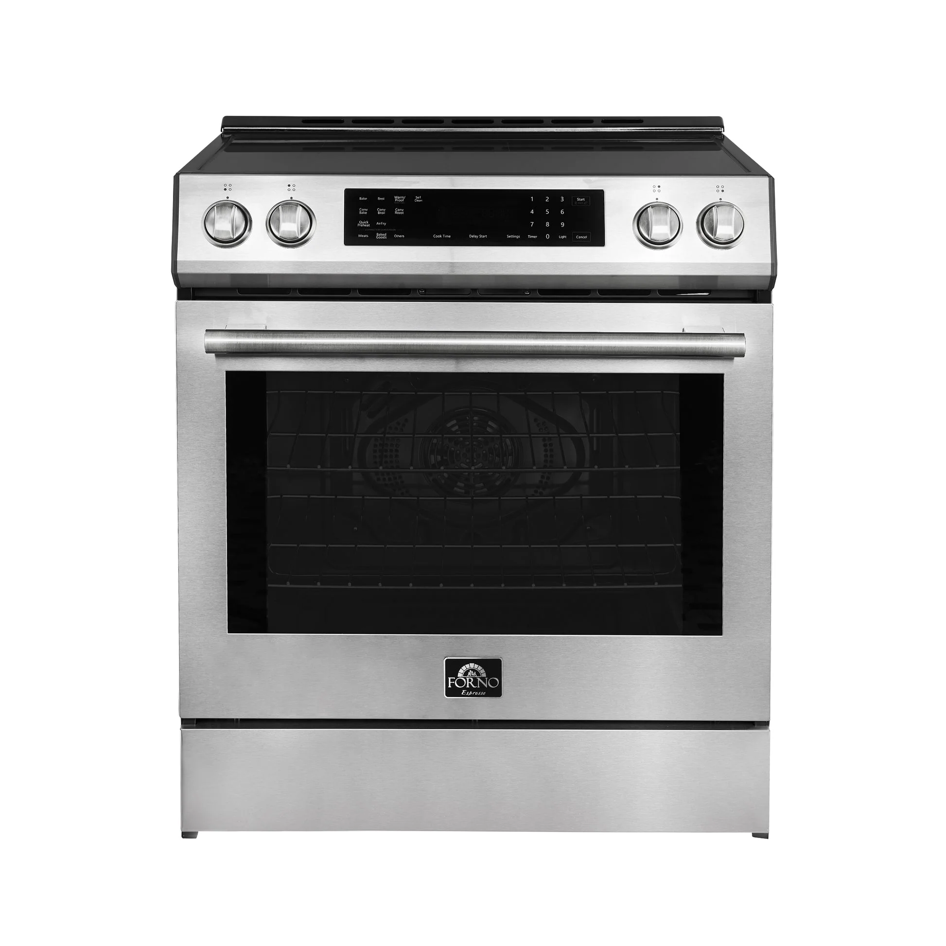 Forno Donatello Espresso 30-Inch Slide-In Stainless Steel Induction Range, Convection Oven