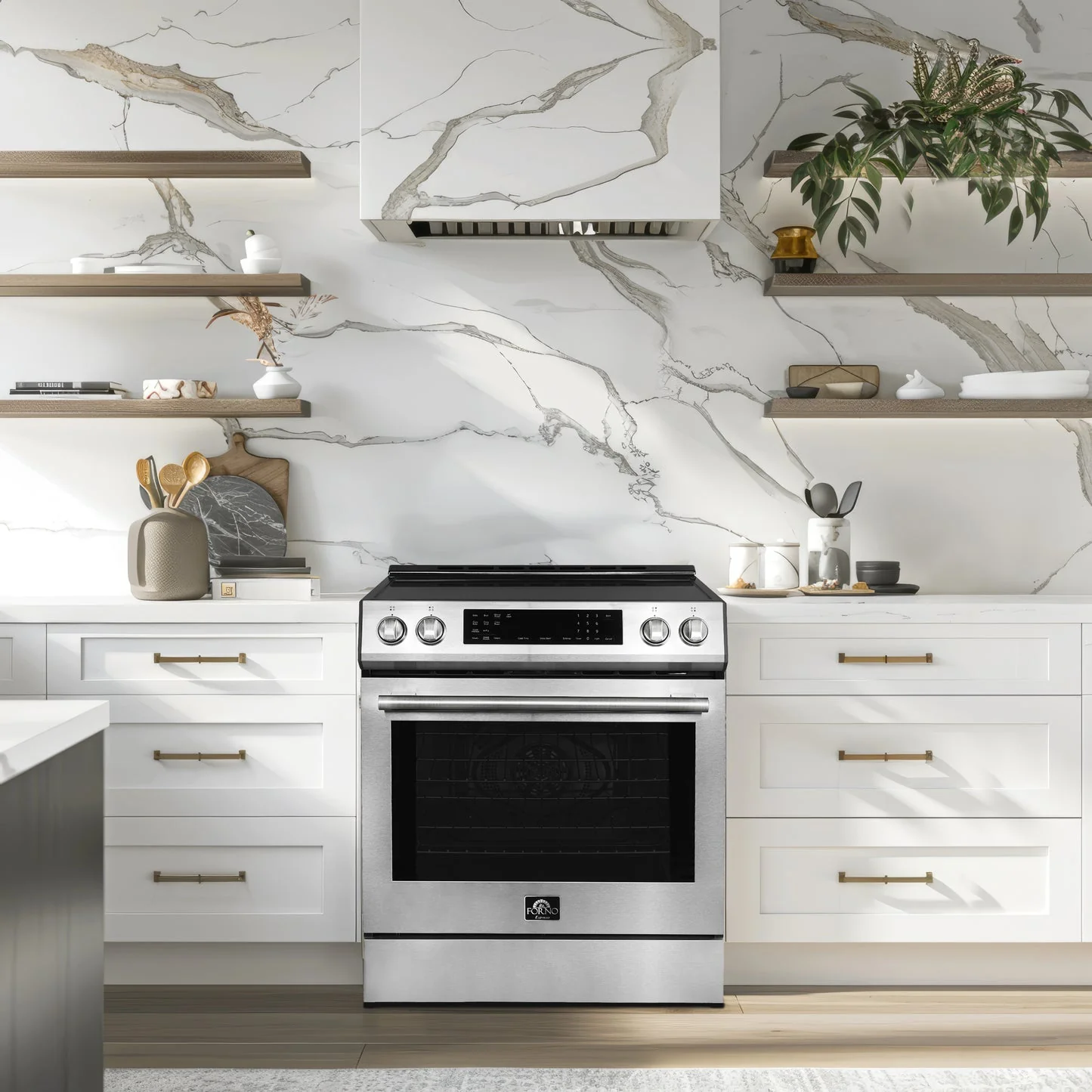 Forno Donatello Espresso 30-Inch Slide-In Stainless Steel Induction Range, Convection Oven - Image 6