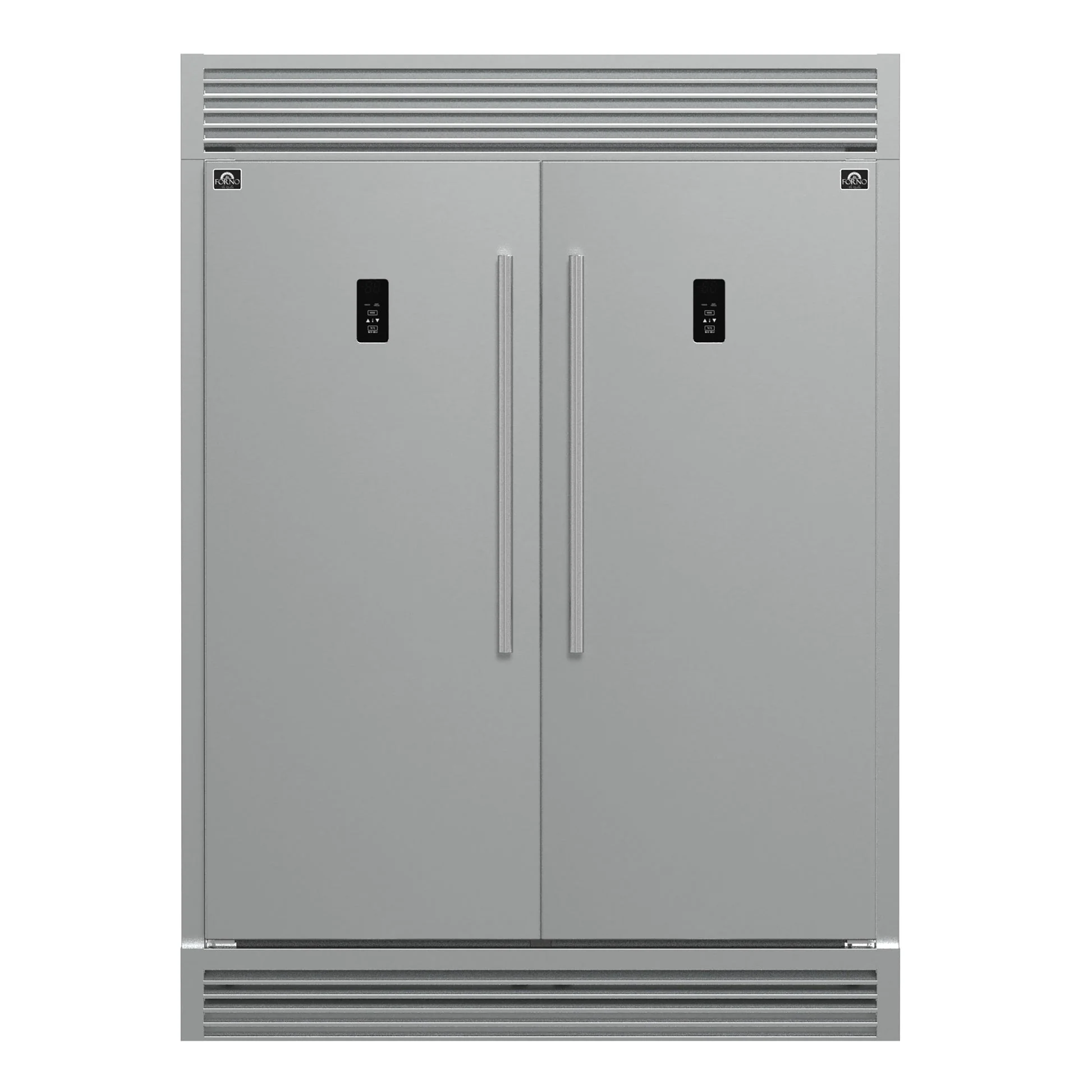 Forno Fortezza 60 Inch Convertible Refrigerator/Freezer with Trim Grill, Stainless Steel, Total No Frost, with Automatic Ice Maker
