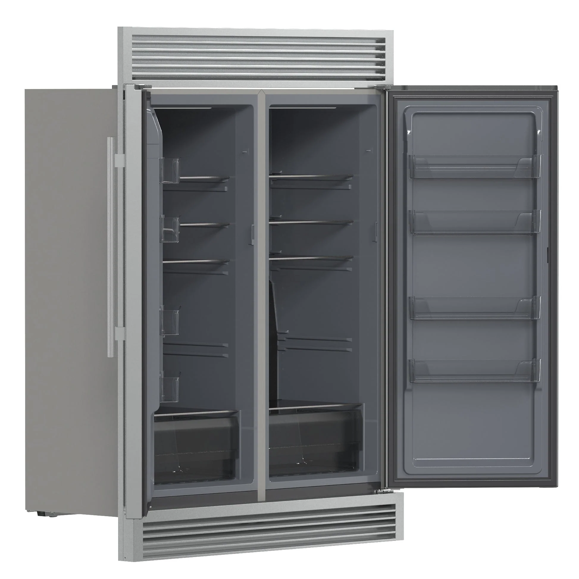 Forno Fortezza 60 Inch Convertible Refrigerator/Freezer with Trim Grill, Stainless Steel, Total No Frost, with Automatic Ice Maker - Image 4
