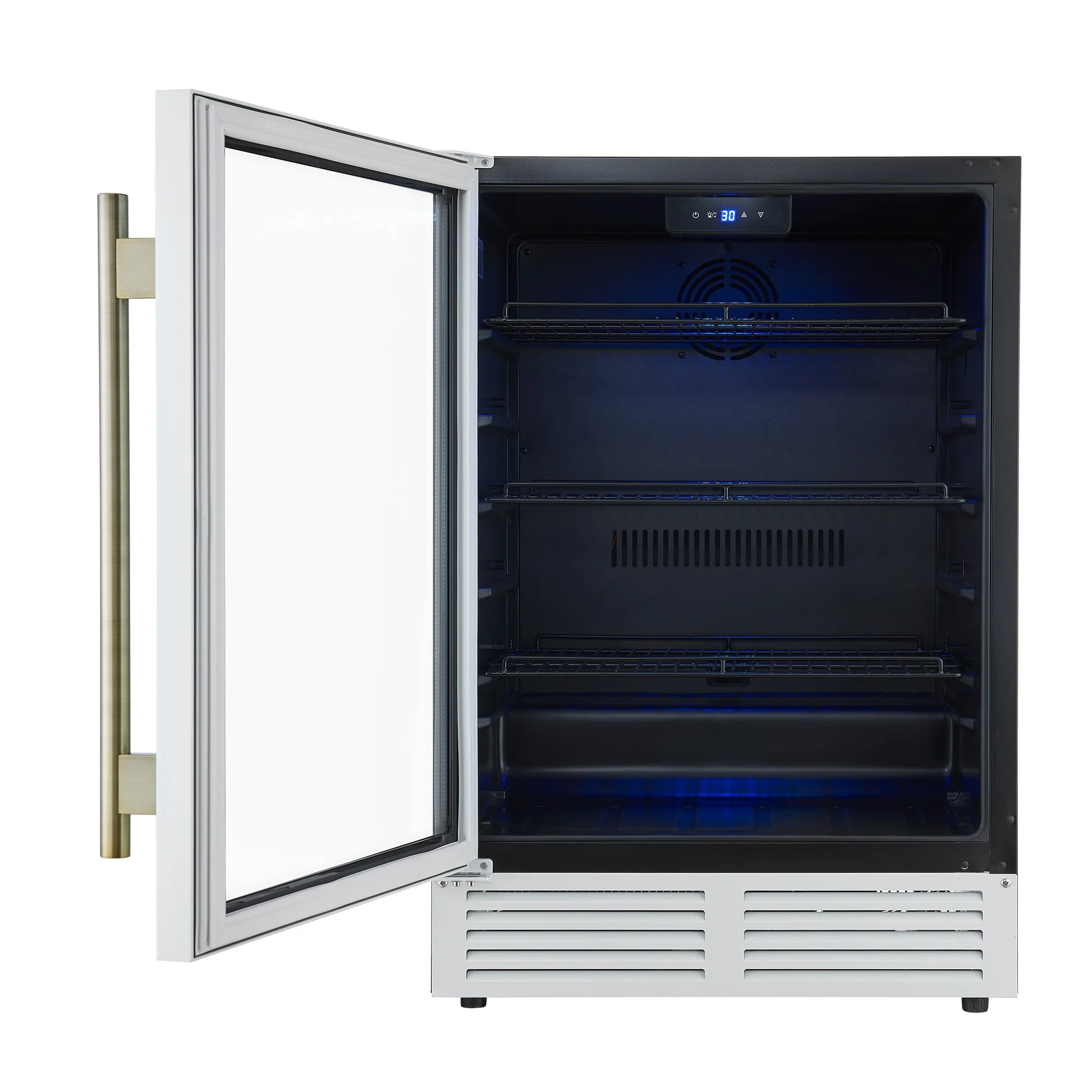 Forno Frescolino 24" Beverage Cooler – 188 Can Capacity, LED Lighting, Triple Glass Door, Built-In/Freestanding - Image 11