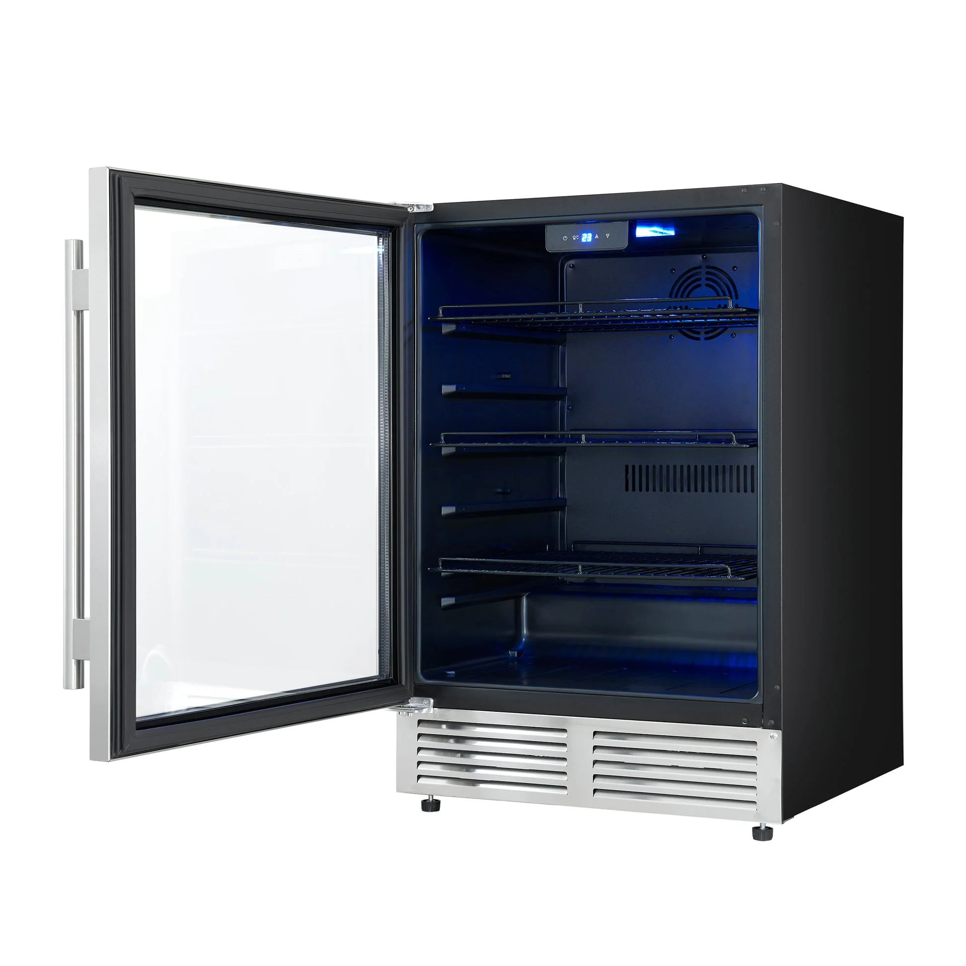 Forno Frescolino 24" Beverage Cooler – Stainless Steel, 188 Can Capacity, LED Lighting, Triple Glass Door, Built-In or Freestanding - Image 8