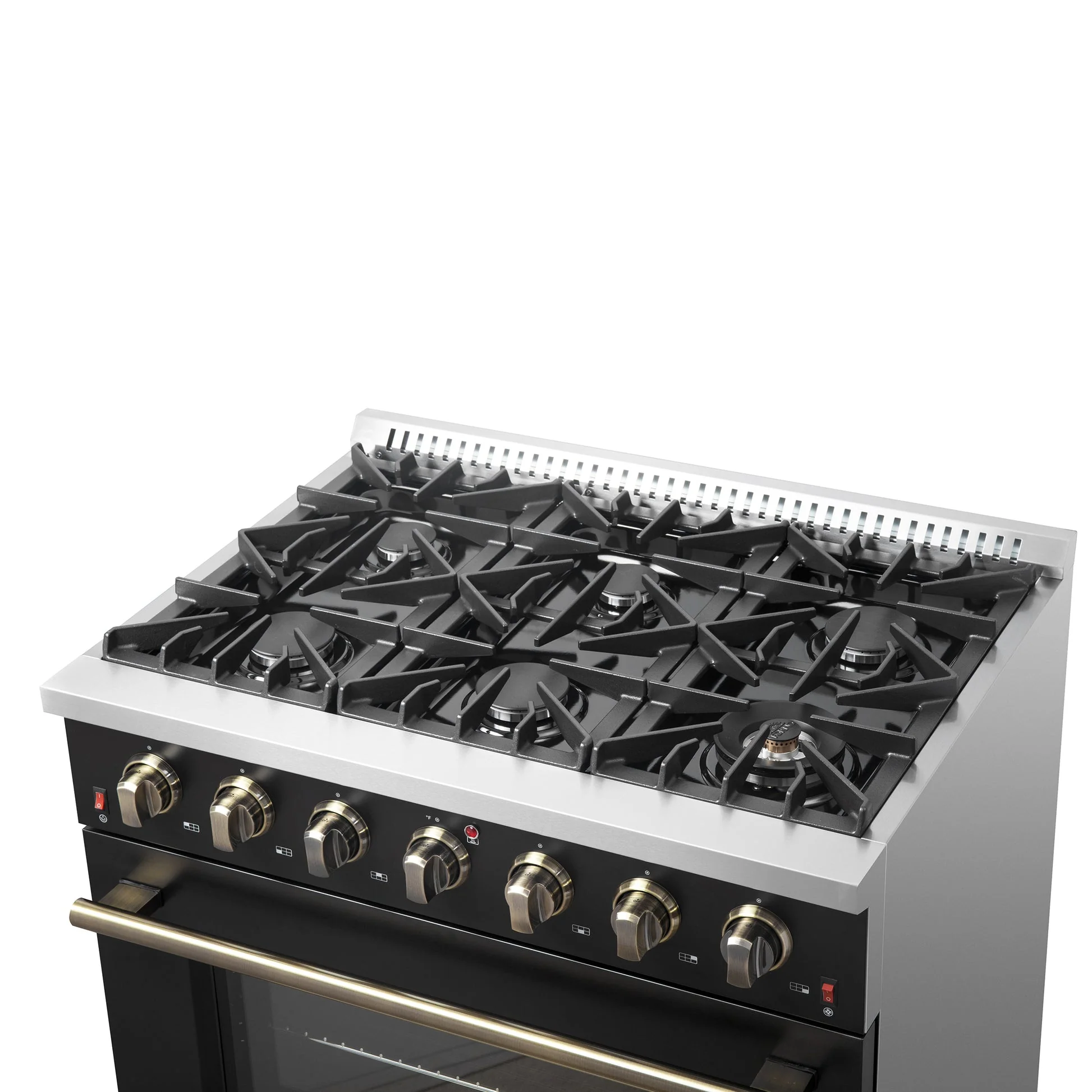 Forno Galiano 36-inch Freestanding Gas Range with Antique Brass Design, 6 Burners, Convection Oven - Image 14
