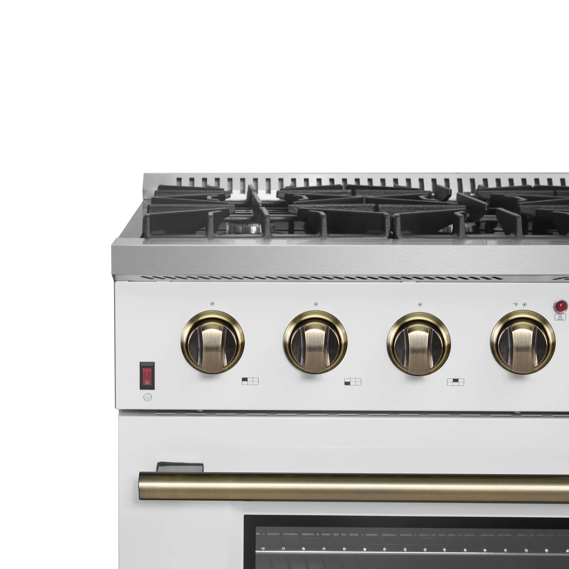 Forno Galiano 36-inch Freestanding Gas Range with Antique Brass Design, 6 Burners, Convection Oven - Image 22