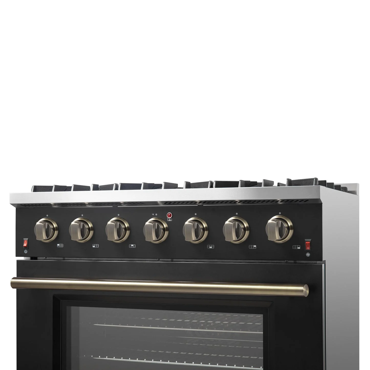 Forno Galiano 36-inch Freestanding Gas Range with Antique Brass Design, 6 Burners, Convection Oven - Image 5