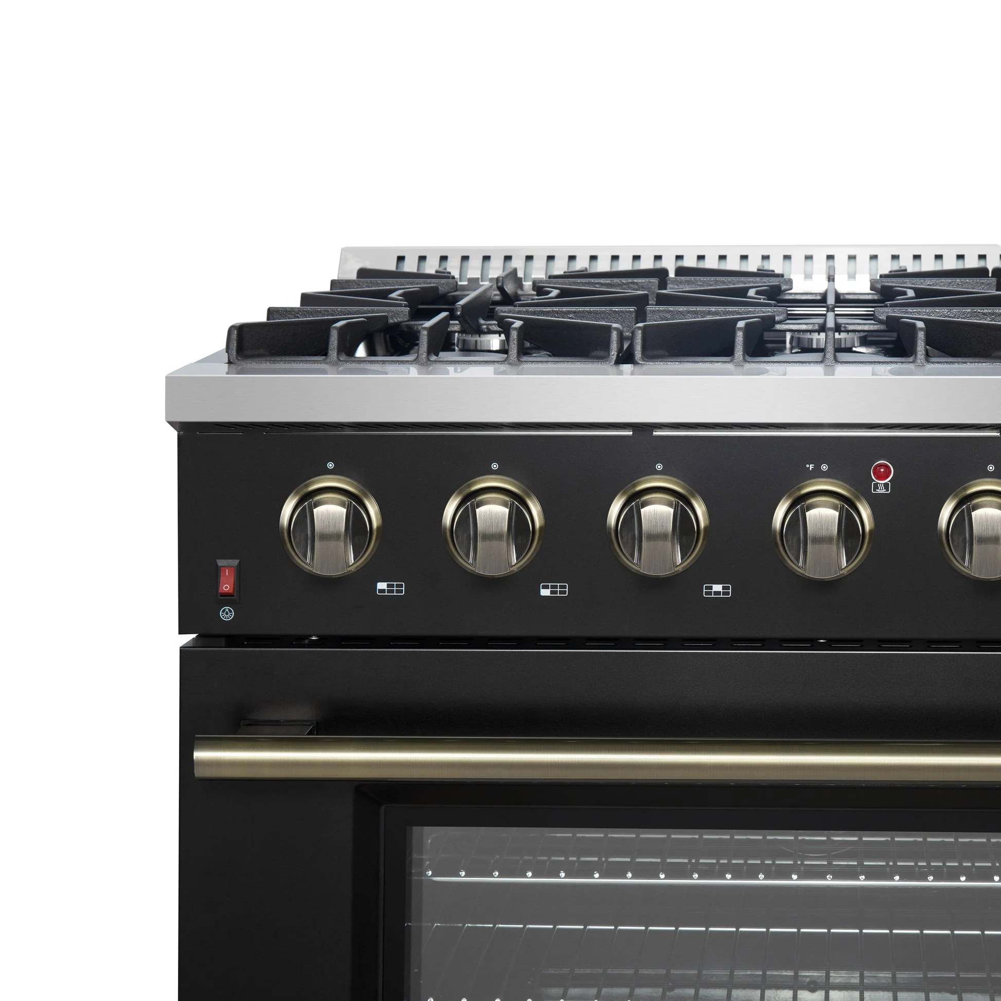 Forno Galiano 36-inch Freestanding Gas Range with Antique Brass Design, 6 Burners, Convection Oven - Image 9