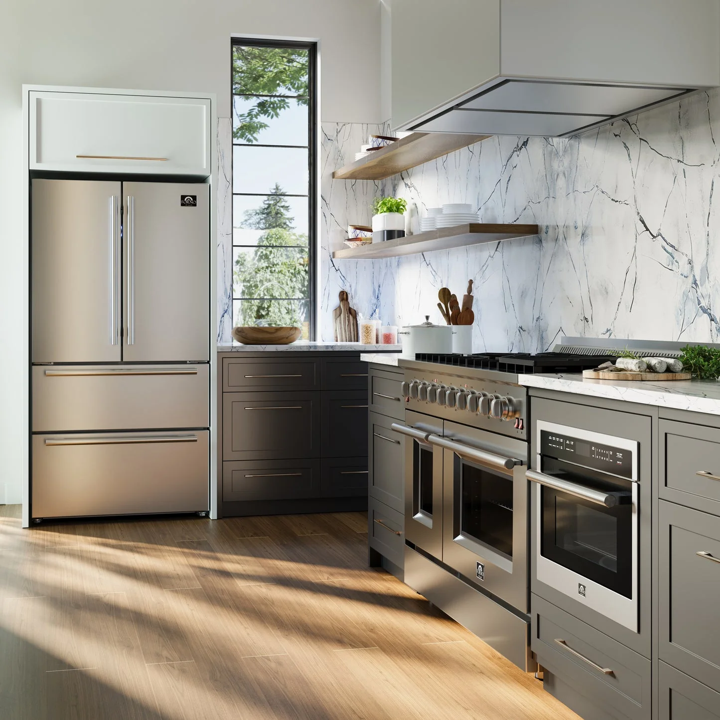 Forno Galiano 48-Inch Freestanding Gas Range, Stainless Steel, 8 Burners, 107,000 BTU, Double Ovens - Image 13