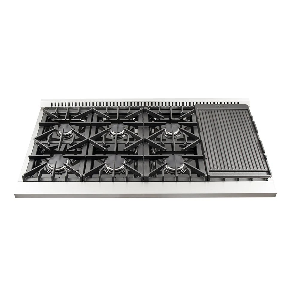Forno Galiano 48-Inch Freestanding Gas Range, Stainless Steel, 8 Burners, 107,000 BTU, Double Ovens - Image 9