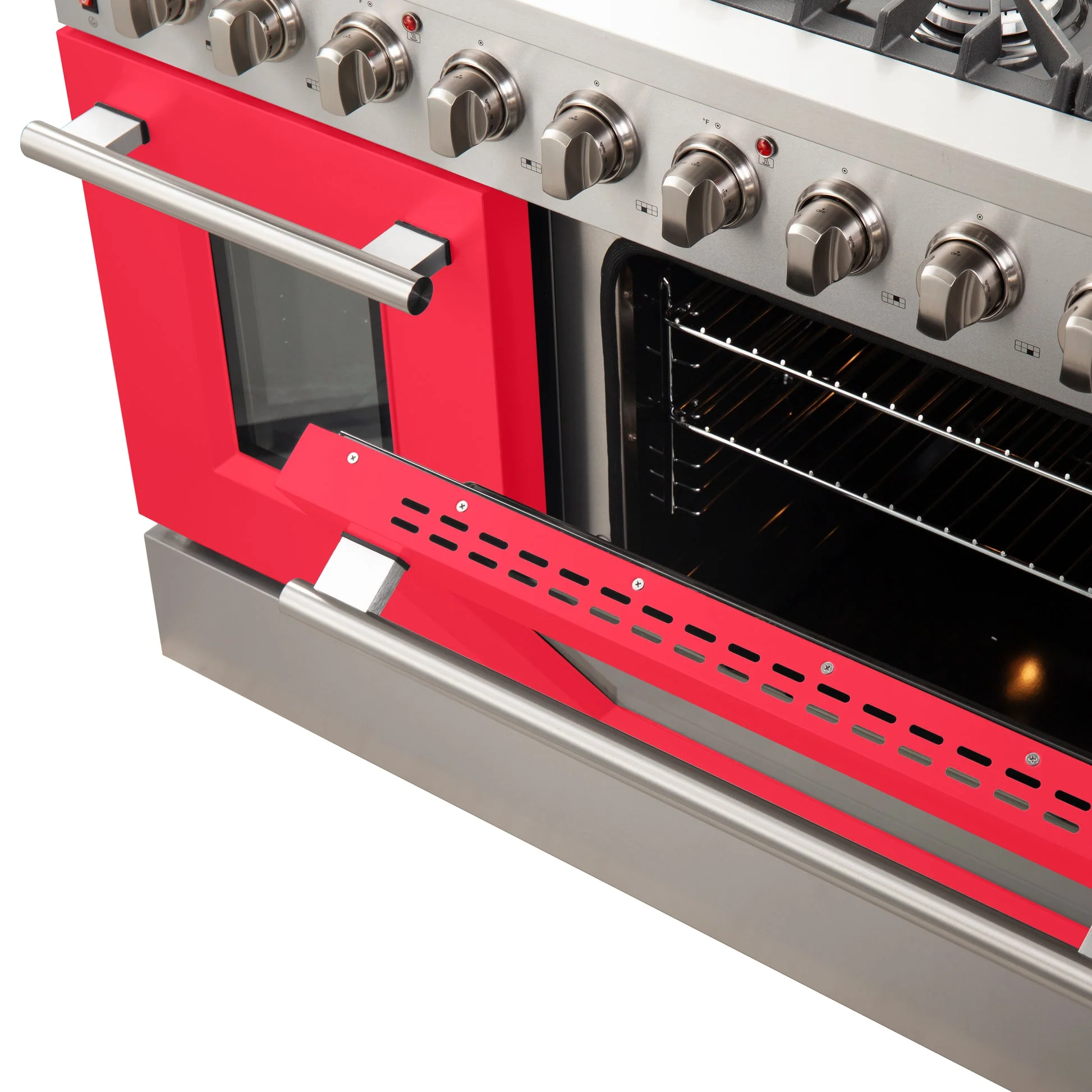 Forno Galiano 48-Inch Freestanding Gas Range, 8 Burners, with Color Doors - Image 11