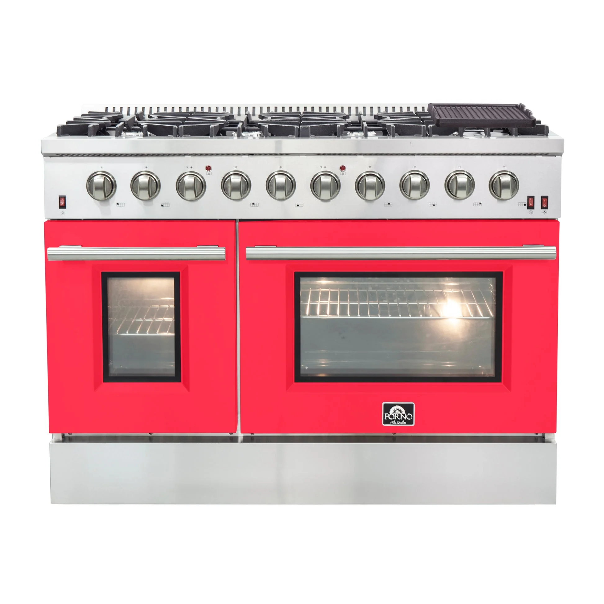 Forno Galiano 48-Inch Freestanding Gas Range, 8 Burners, with Color Doors - Image 2
