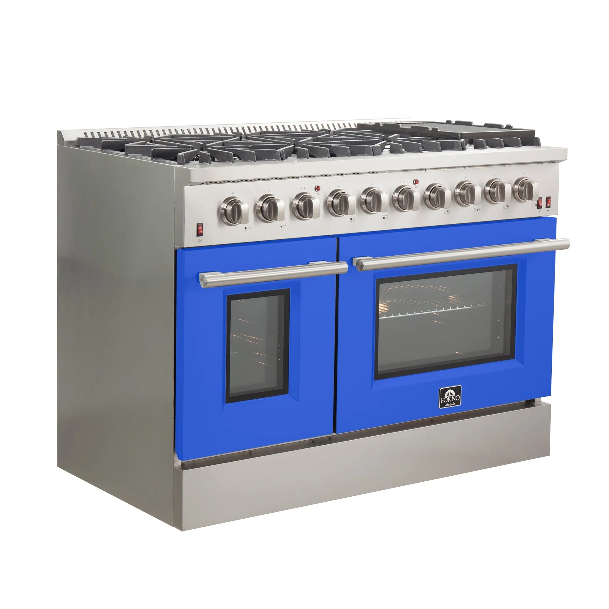 Forno Galiano 48-Inch Freestanding Gas Range, 8 Burners, with Color Doors - Image 3