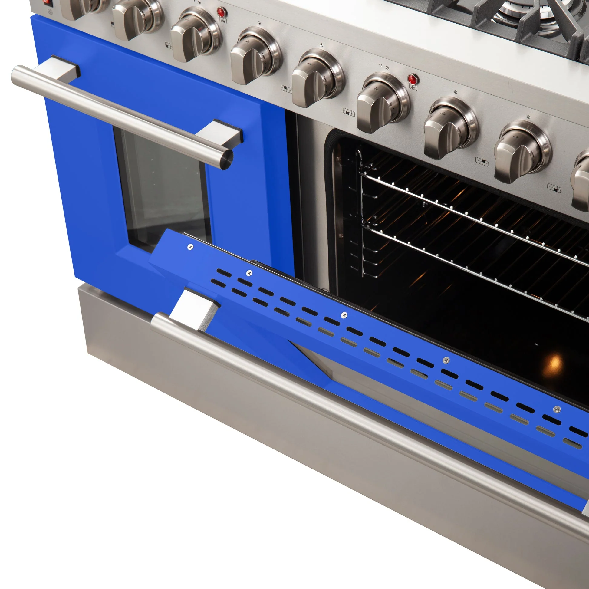 Forno Galiano 48-Inch Freestanding Gas Range, 8 Burners, with Color Doors - Image 6