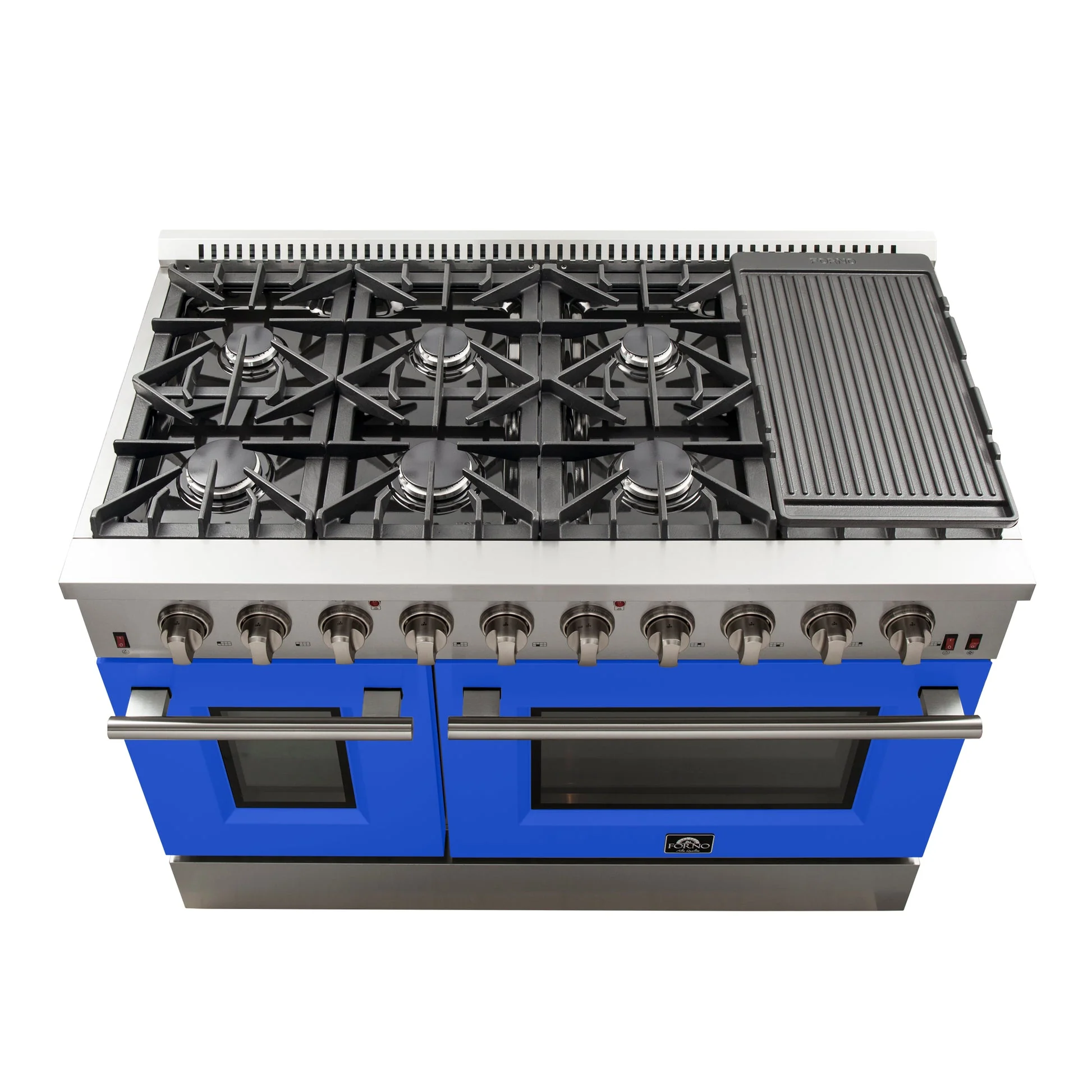 Forno Galiano 48-Inch Freestanding Gas Range, 8 Burners, with Color Doors - Image 7