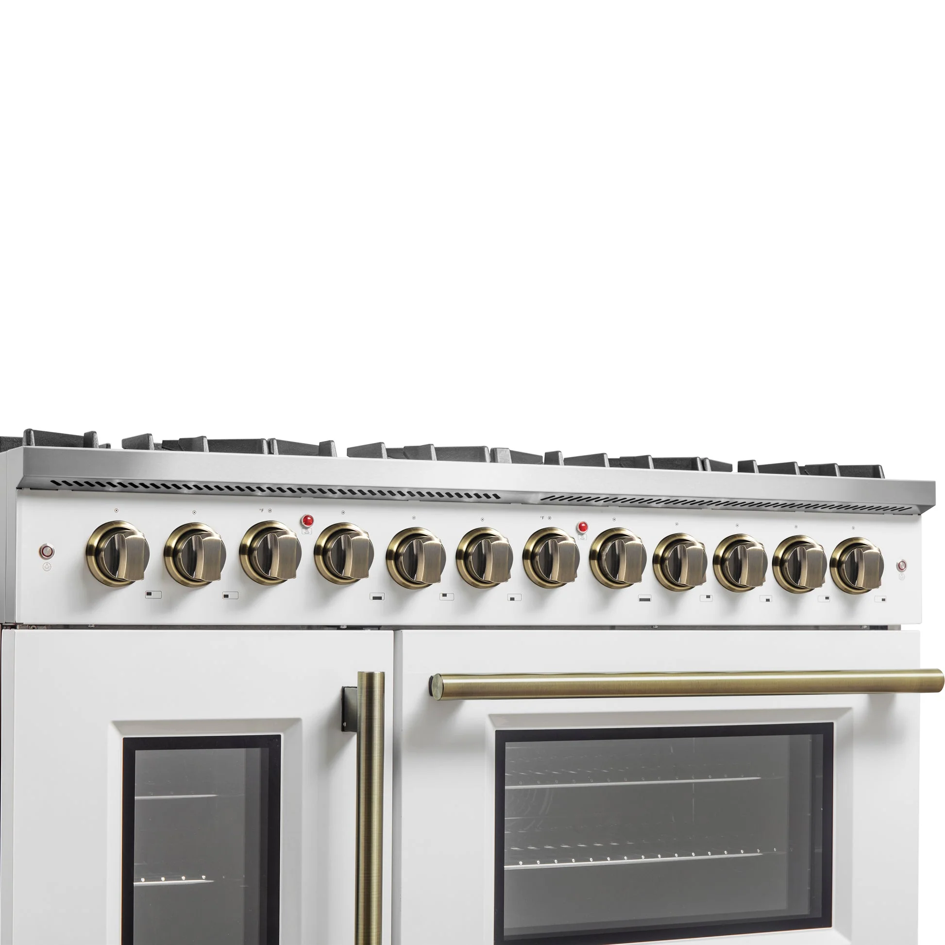 Forno Galiano 48-inch French Door Dual Fuel Range, with Antique Brass Design, 8 Sealed Burners - 107,000 BTU, Griddle, 6.58 cu.ft. Double Ovens - Image 26