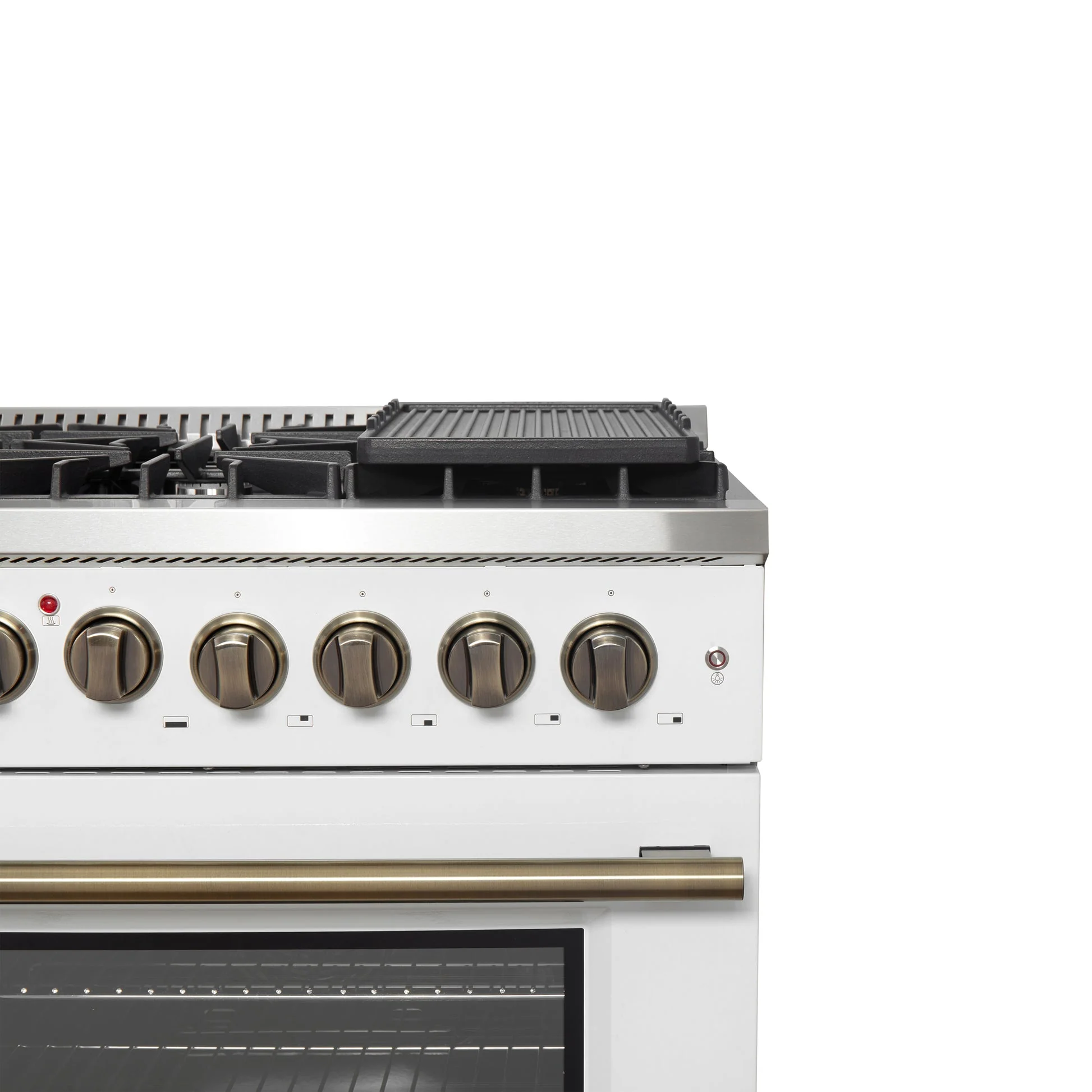 Forno Galiano 48-inch French Door Dual Fuel Range, with Antique Brass Design, 8 Sealed Burners - 107,000 BTU, Griddle, 6.58 cu.ft. Double Ovens - Image 28
