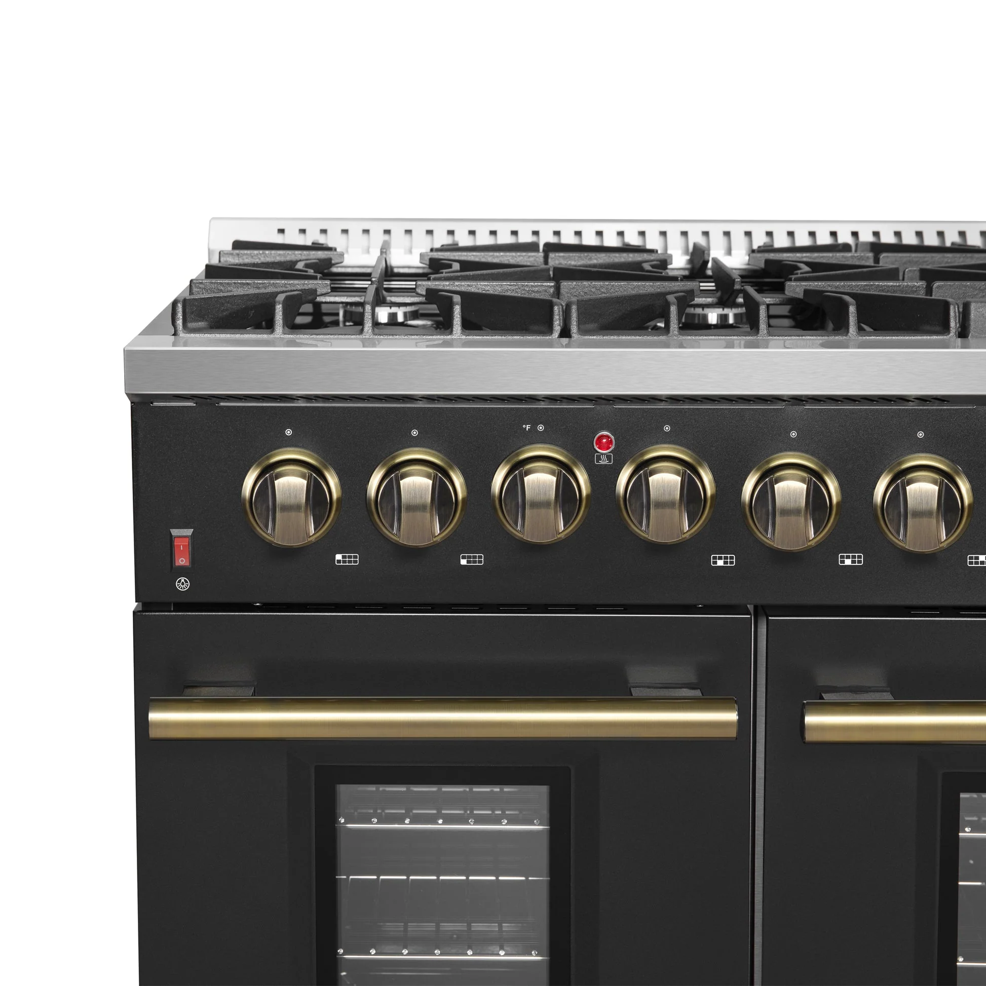 Forno Galiano 48-inch Gas Range with Antique Brass Design, 8 Burners, 107,000 BTU, Griddle, 6.58 cu.ft. Double Ovens - Image 12