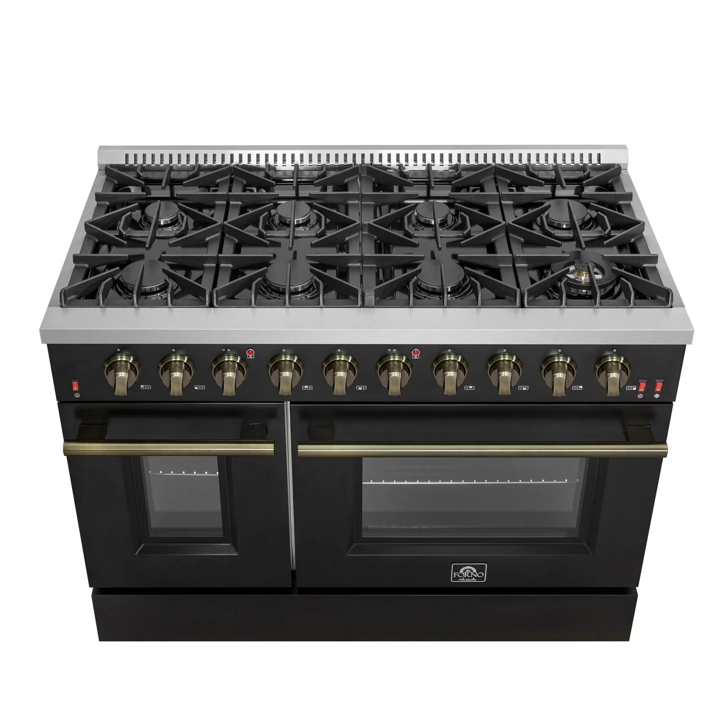 Forno Galiano 48-inch Gas Range with Antique Brass Design, 8 Burners, 107,000 BTU, Griddle, 6.58 cu.ft. Double Ovens - Image 16