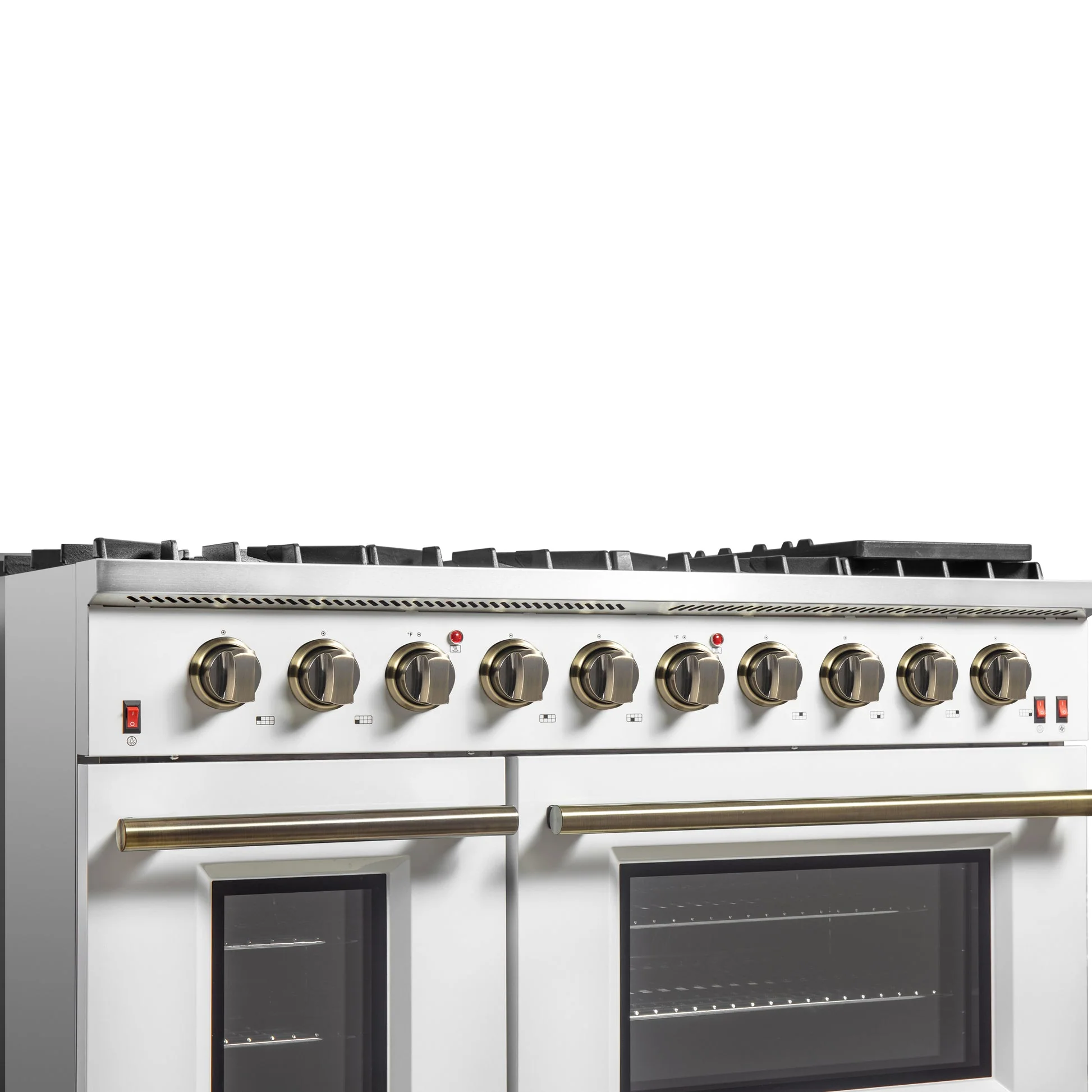 Forno Galiano 48-inch Gas Range with Antique Brass Design, 8 Burners, 107,000 BTU, Griddle, 6.58 cu.ft. Double Ovens - Image 18