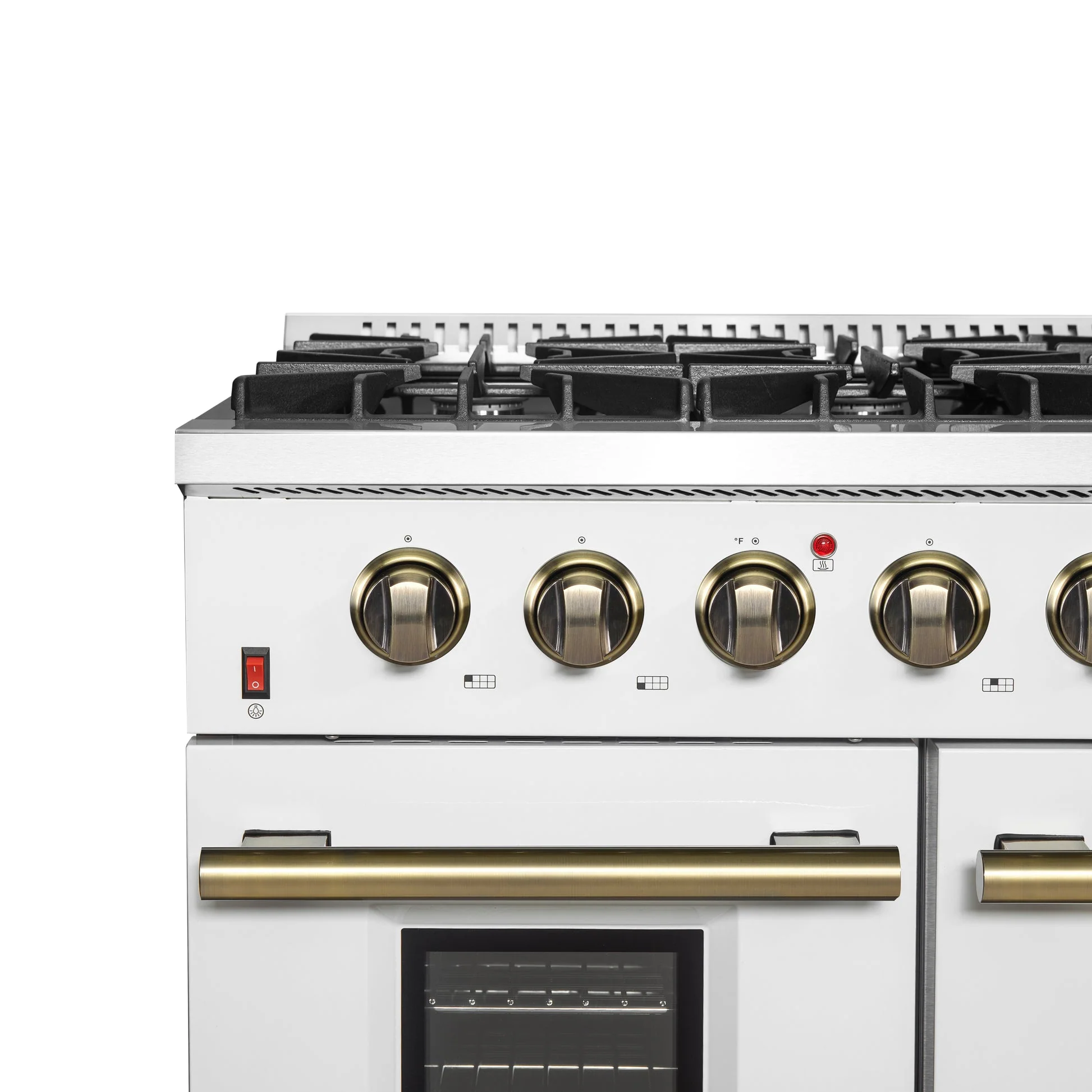 Forno Galiano 48-inch Gas Range with Antique Brass Design, 8 Burners, 107,000 BTU, Griddle, 6.58 cu.ft. Double Ovens - Image 20