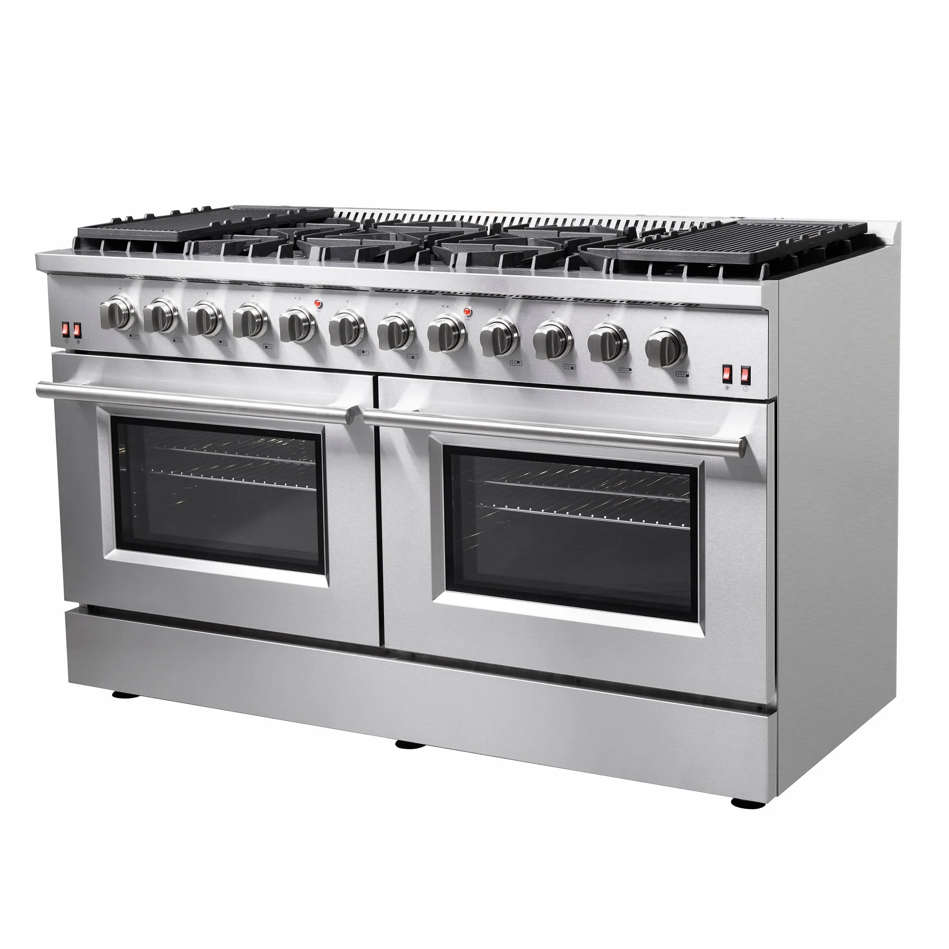 Forno Galiano 60-Inch Freestanding Gas Range, 10 Burners, Double Ovens, Griddle, Energy Efficient - Image 2