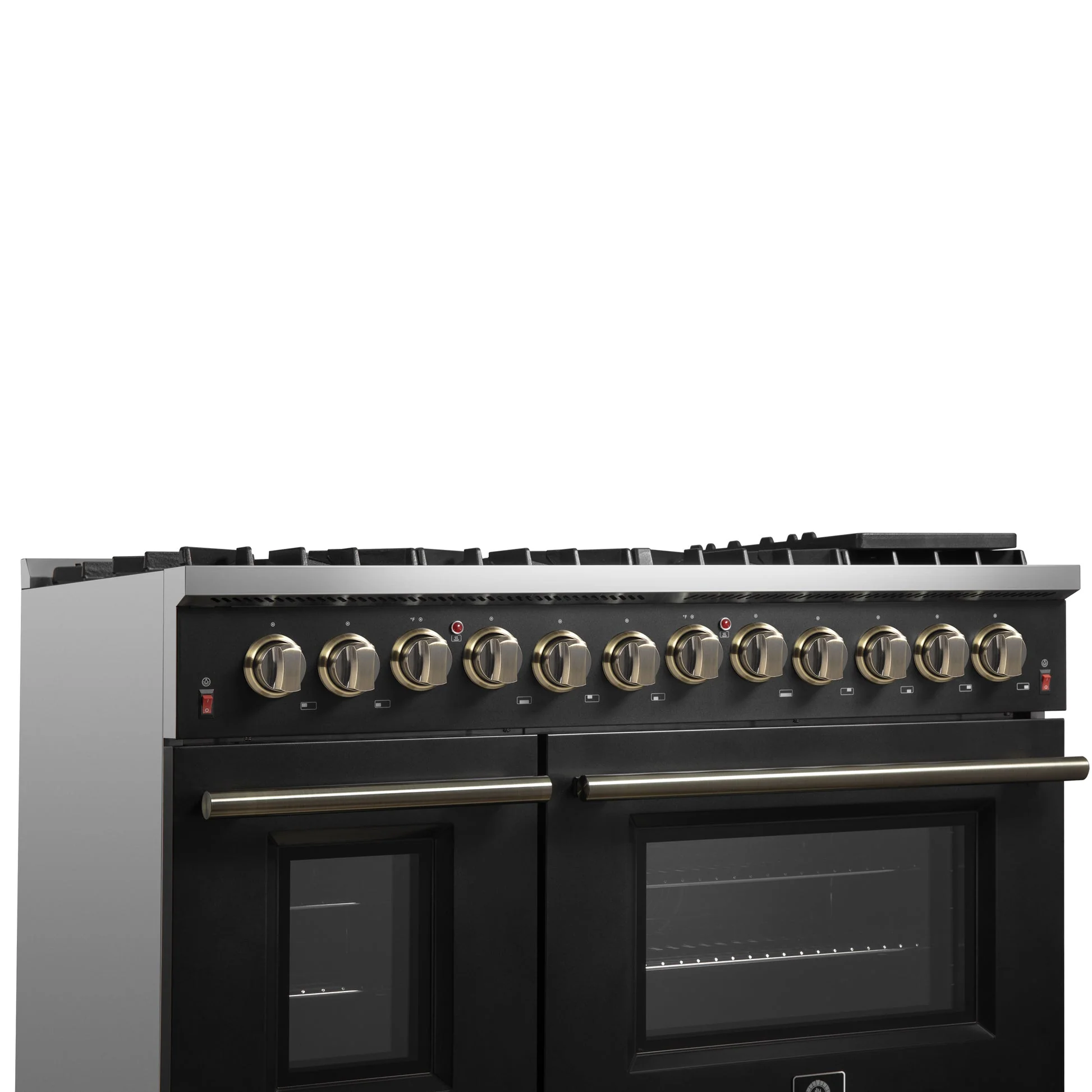 Forno Galiano Dual Fuel Range with Antique Brass Design, True Convection Oven - Image 18
