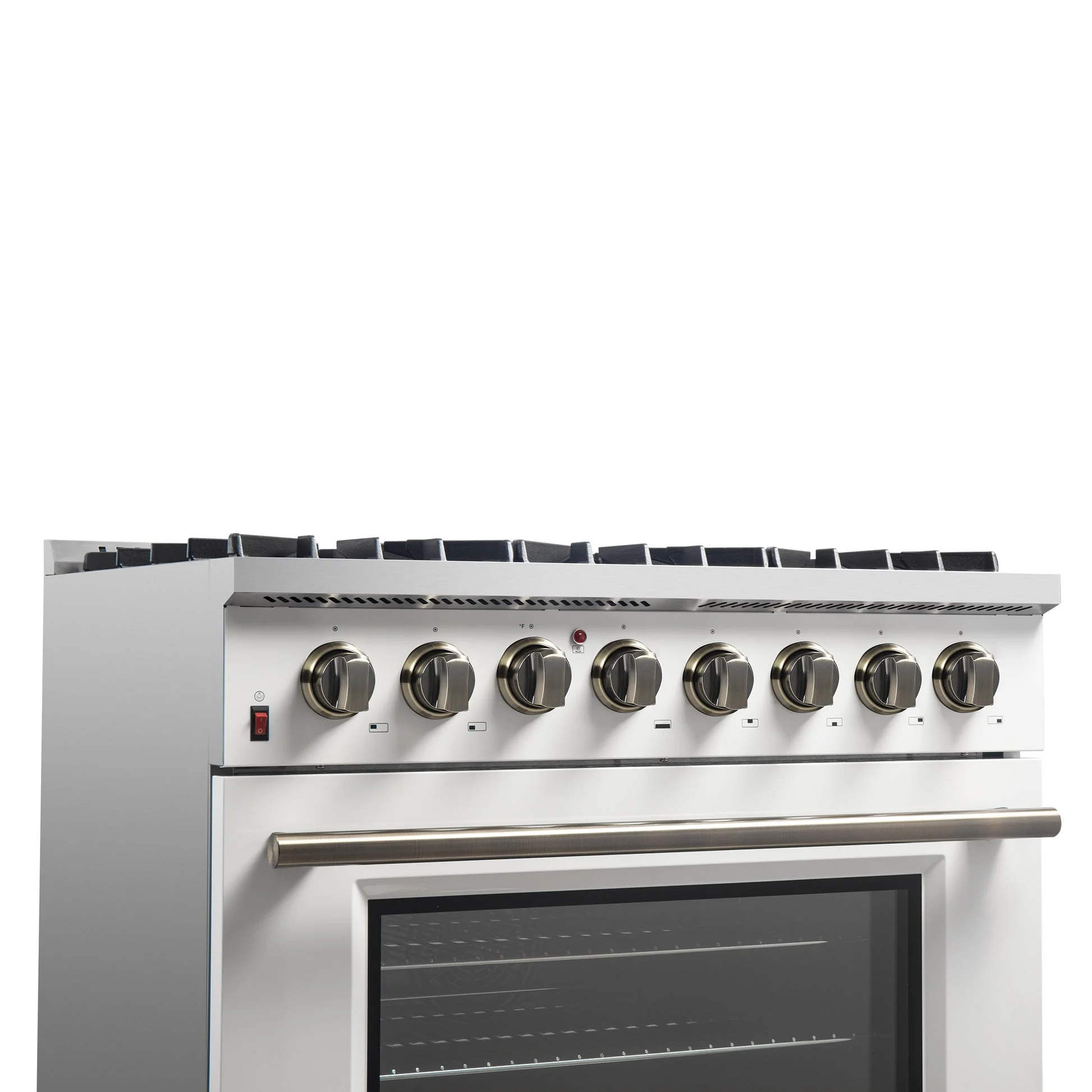 Forno Galiano Dual Fuel Range with Antique Brass Design, True Convection Oven - Image 34