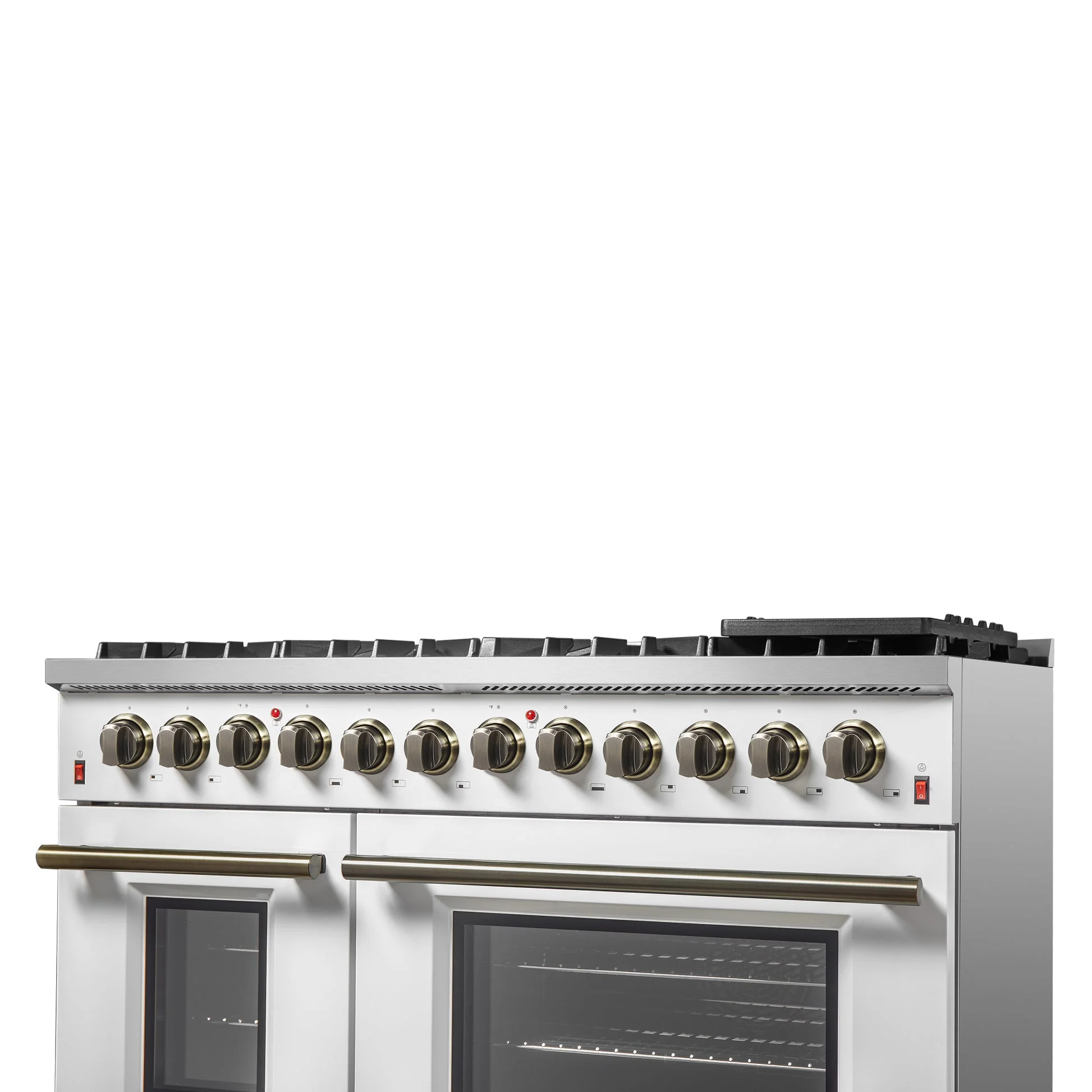 Forno Galiano Dual Fuel Range with Antique Brass Design, True Convection Oven - Image 51