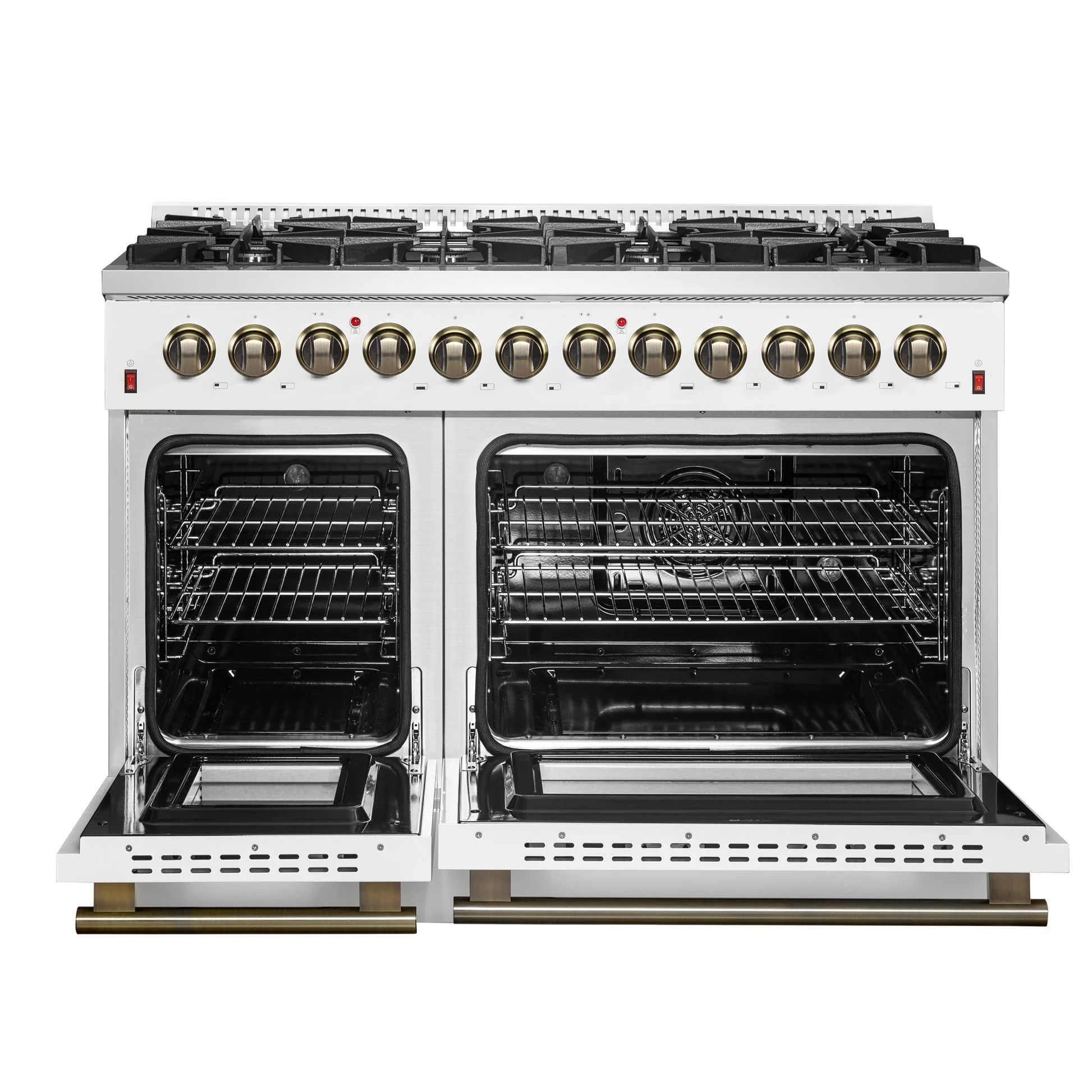 Forno Galiano Dual Fuel Range with Antique Brass Design, True Convection Oven - Image 56