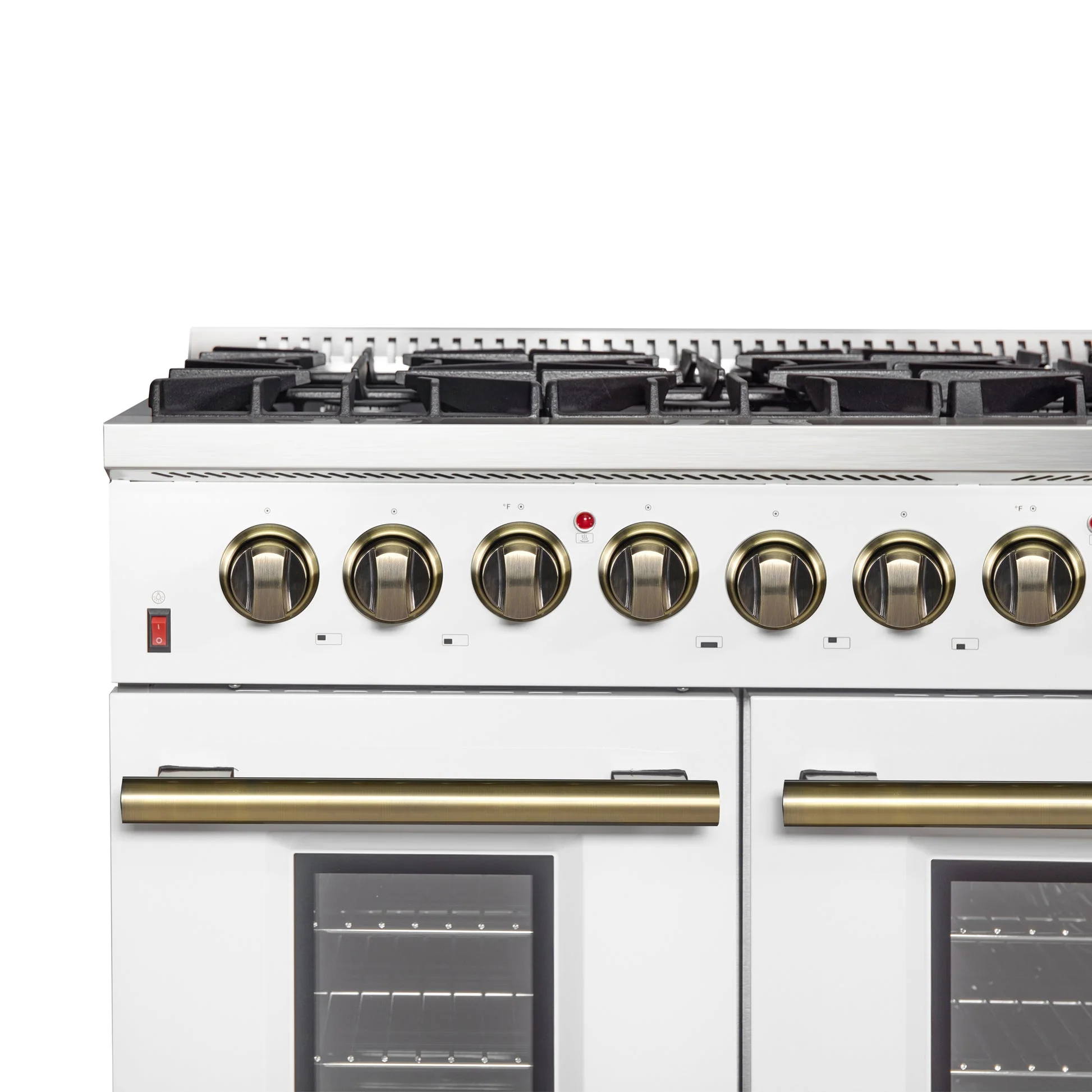 Forno Galiano Dual Fuel Range with Antique Brass Design, True Convection Oven - Image 57