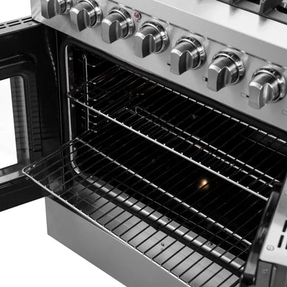 Forno Galiano French Door Dual Fuel Range All Stainless Steel, True Convection Oven - Image 10
