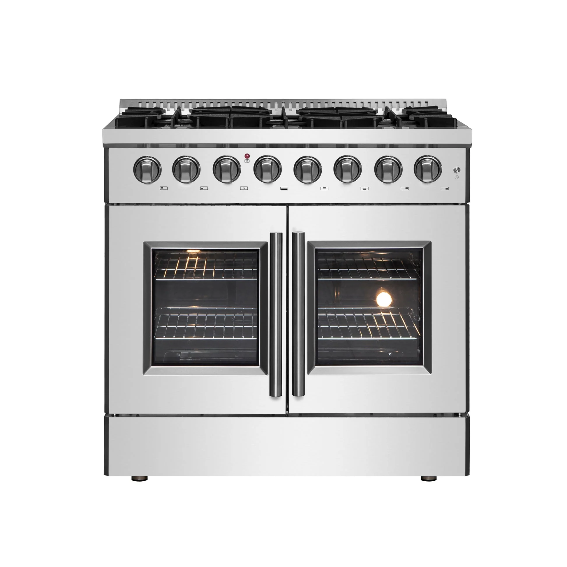 Forno Galiano French Door Dual Fuel Range All Stainless Steel, True Convection Oven - Image 4