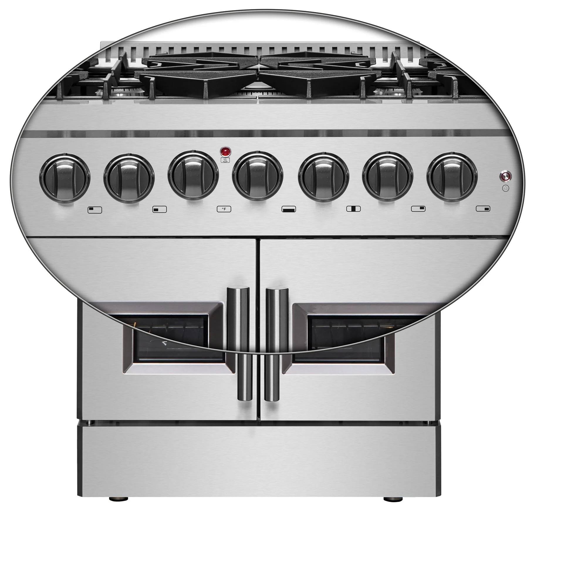 Forno Galiano French Door Dual Fuel Range All Stainless Steel, True Convection Oven - Image 7