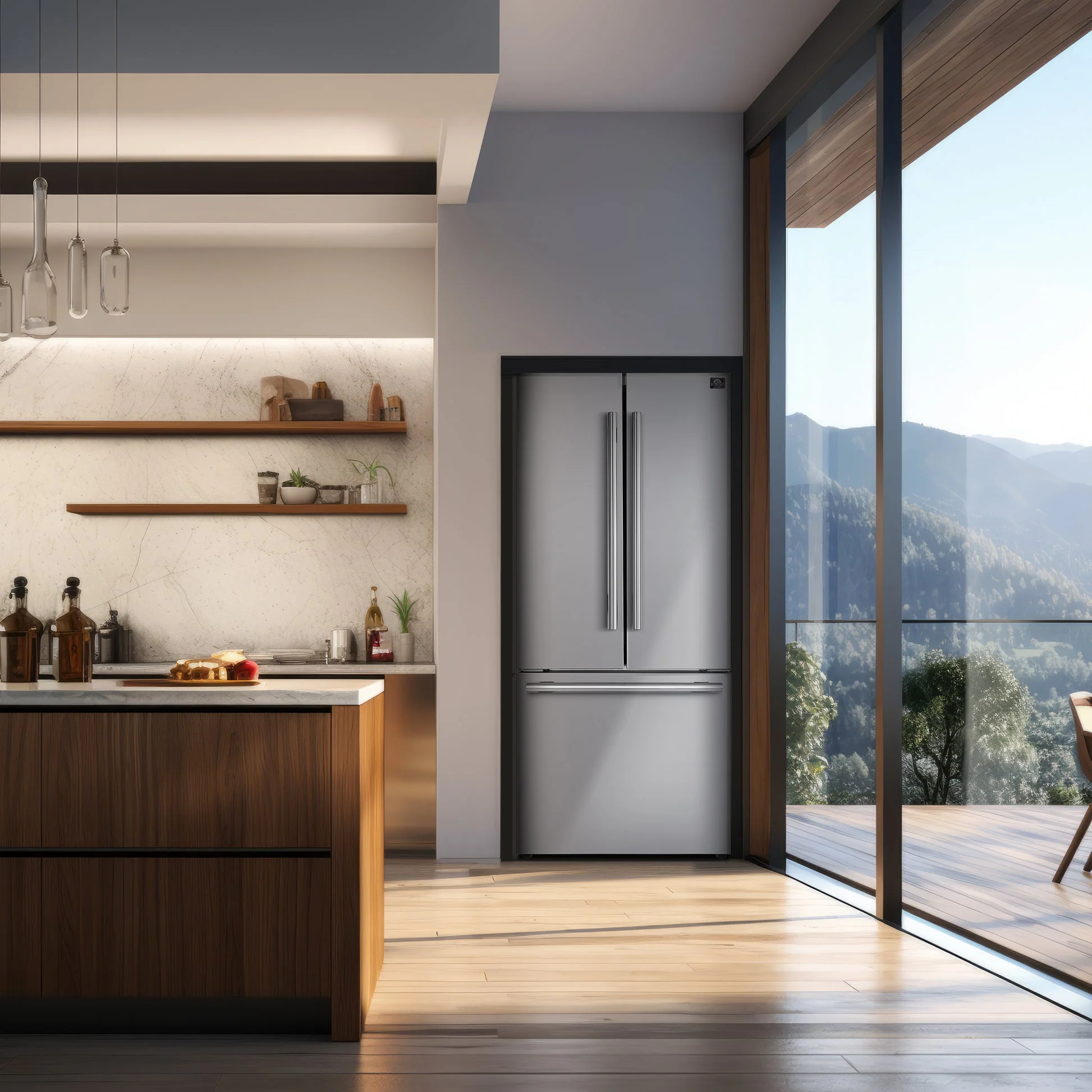 Forno Gallipoli 30" French Door Refrigerator – 17.5 cu.ft, Bottom Freezer, Ice Maker & No Frost Technology - Image 2