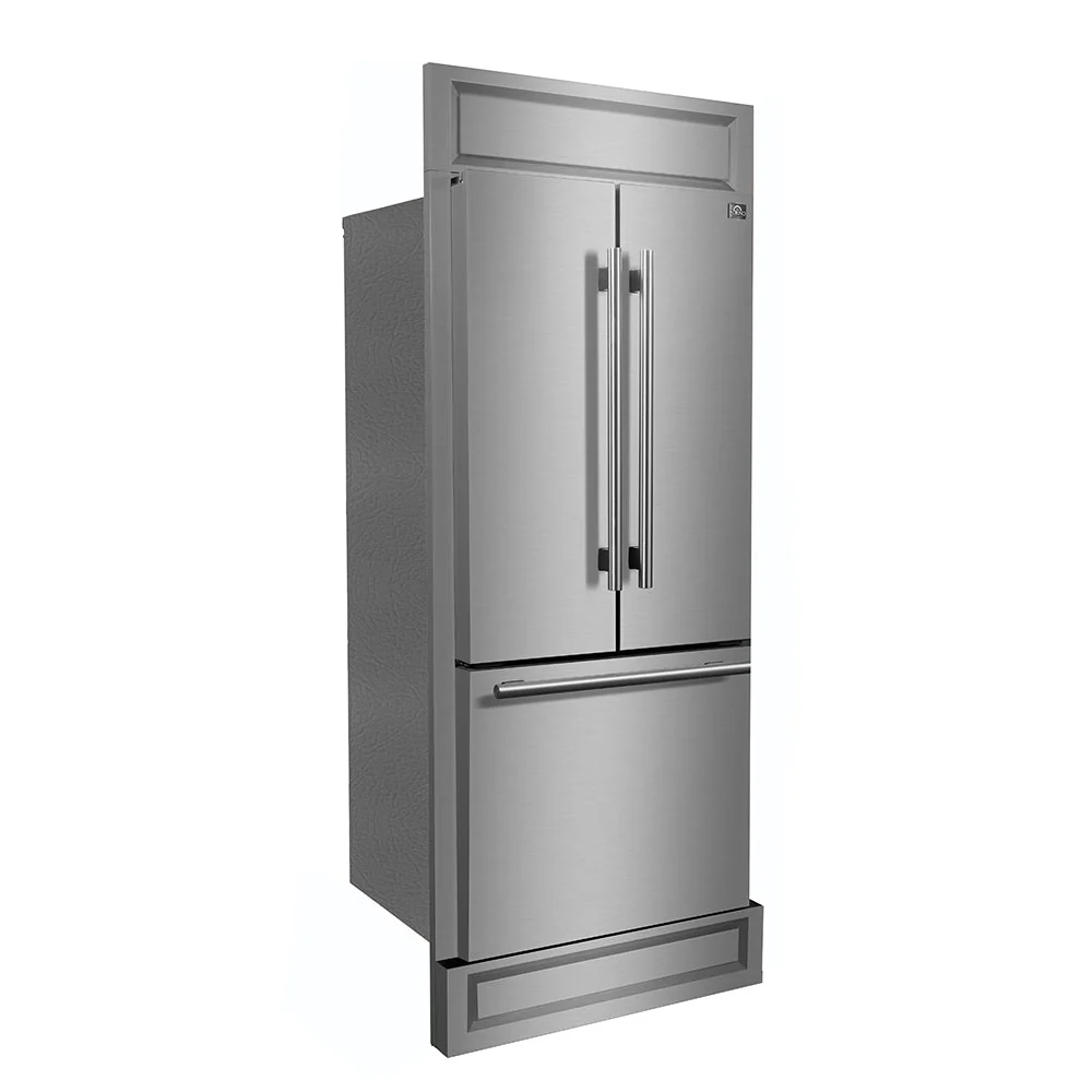 Forno Gallipoli 30" French Door Refrigerator – 17.5 cu.ft, Decorative Grill, Stainless Steel & No Frost Technology - Image 2