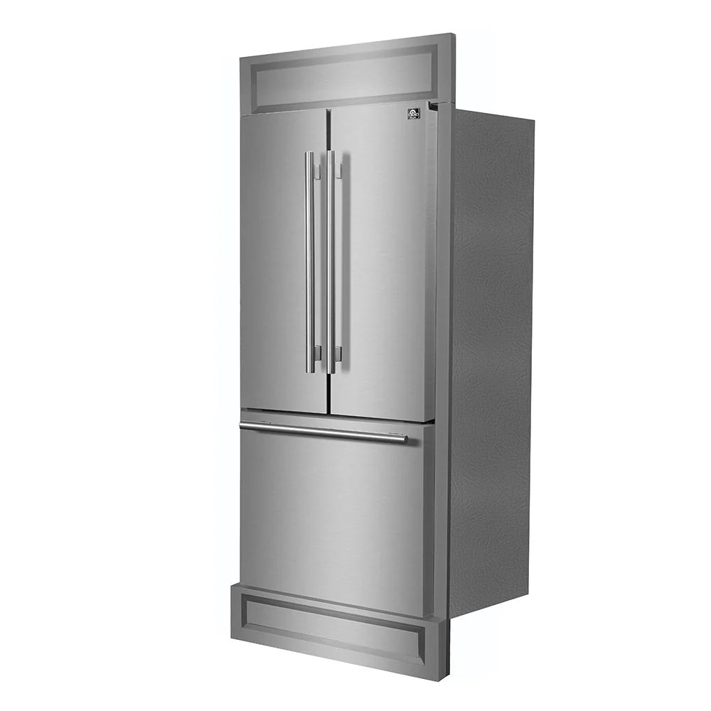 Forno Gallipoli 30" French Door Refrigerator – 17.5 cu.ft, Decorative Grill, Stainless Steel & No Frost Technology - Image 3