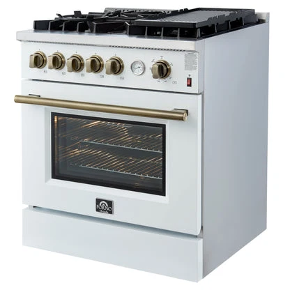 Forno Giovanni 30-inch Gas Range with Antique Brass Design, 5 Burners 67,000 BTU, 4.32 cu.ft. Convection Oven - Image 14