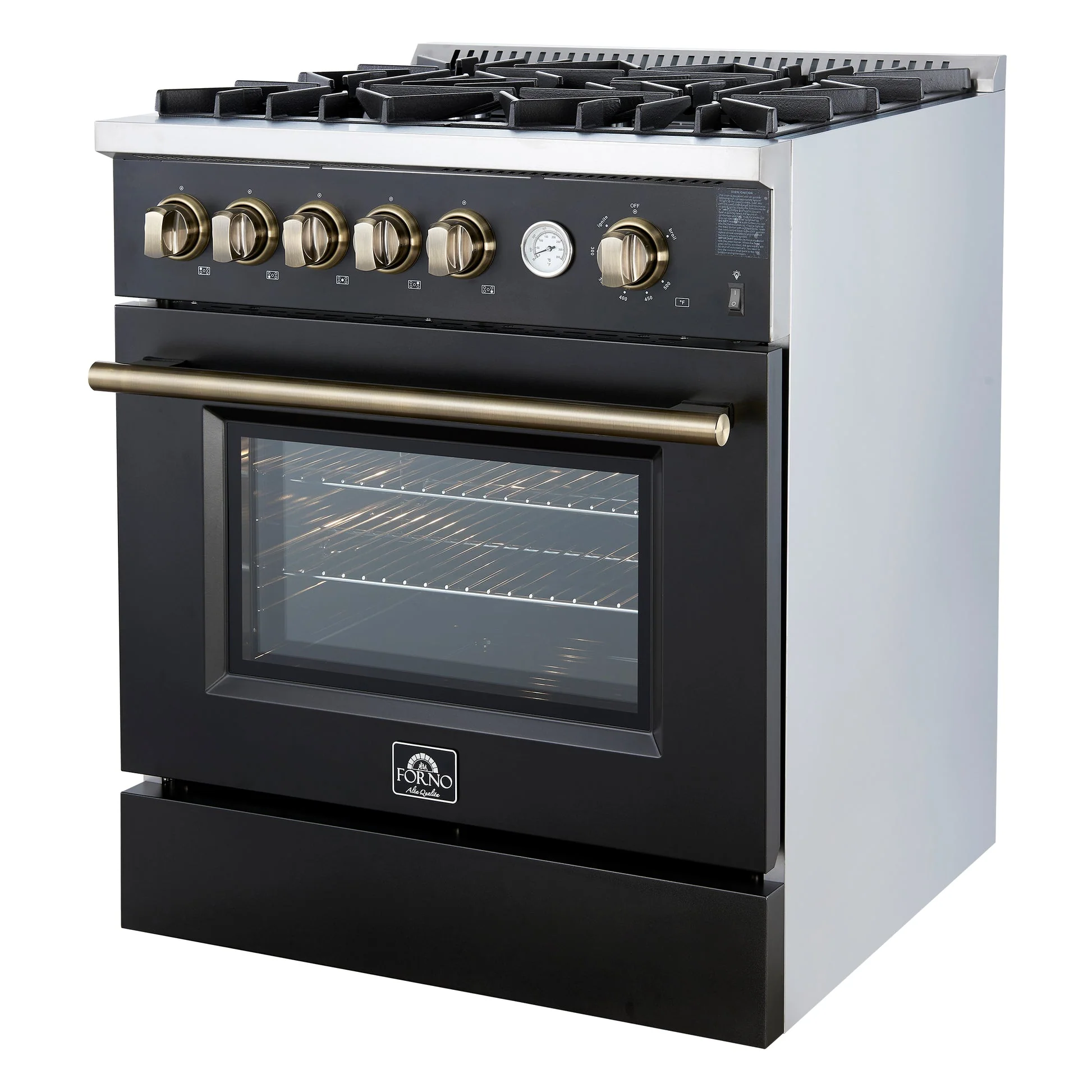 Forno Giovanni 30-inch Gas Range with Antique Brass Design, 5 Burners 67,000 BTU, 4.32 cu.ft. Convection Oven - Image 8