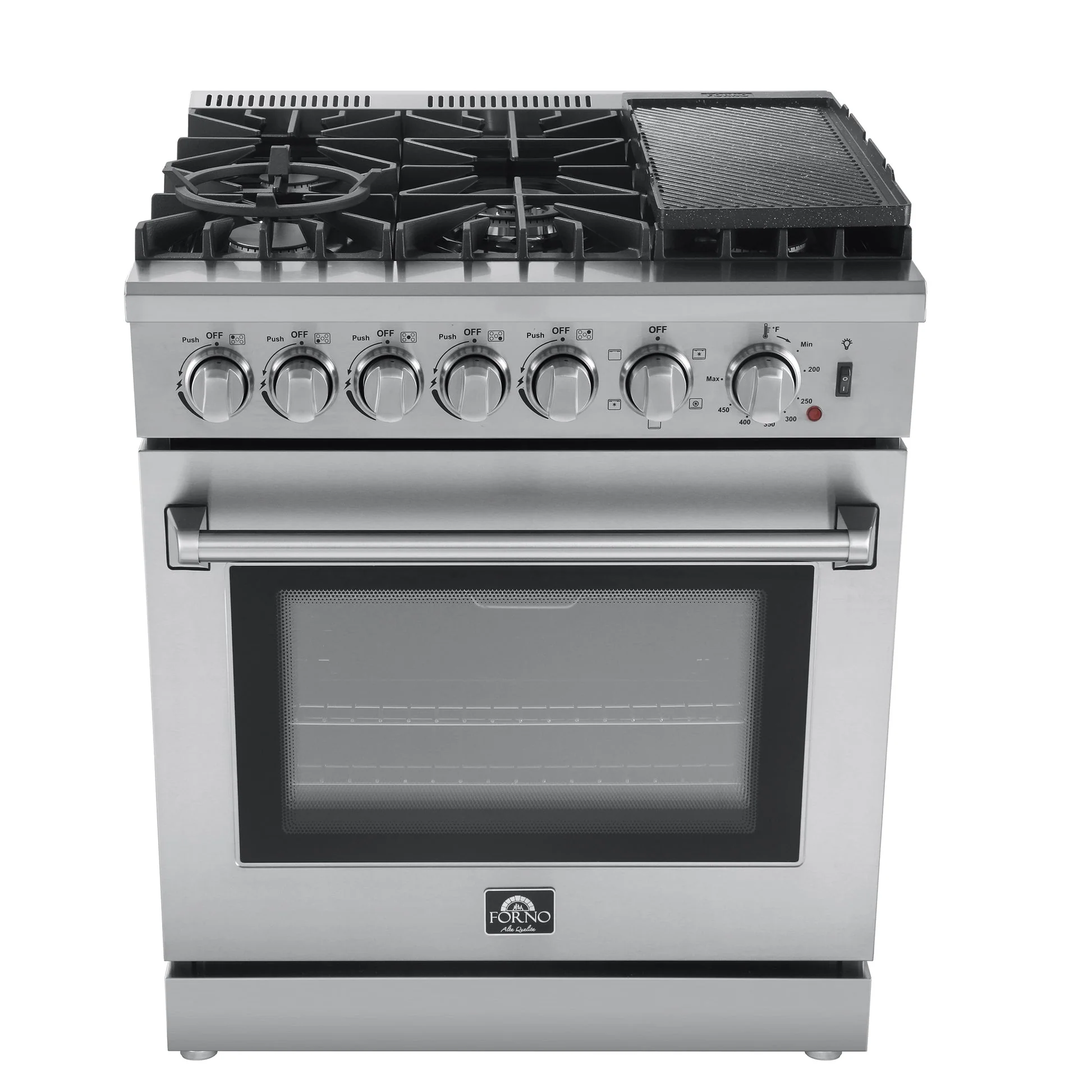 Forno Lazio 30-Inch Freestanding Dual Fuel Range, 5 Burners, True Convection Oven - Image 3