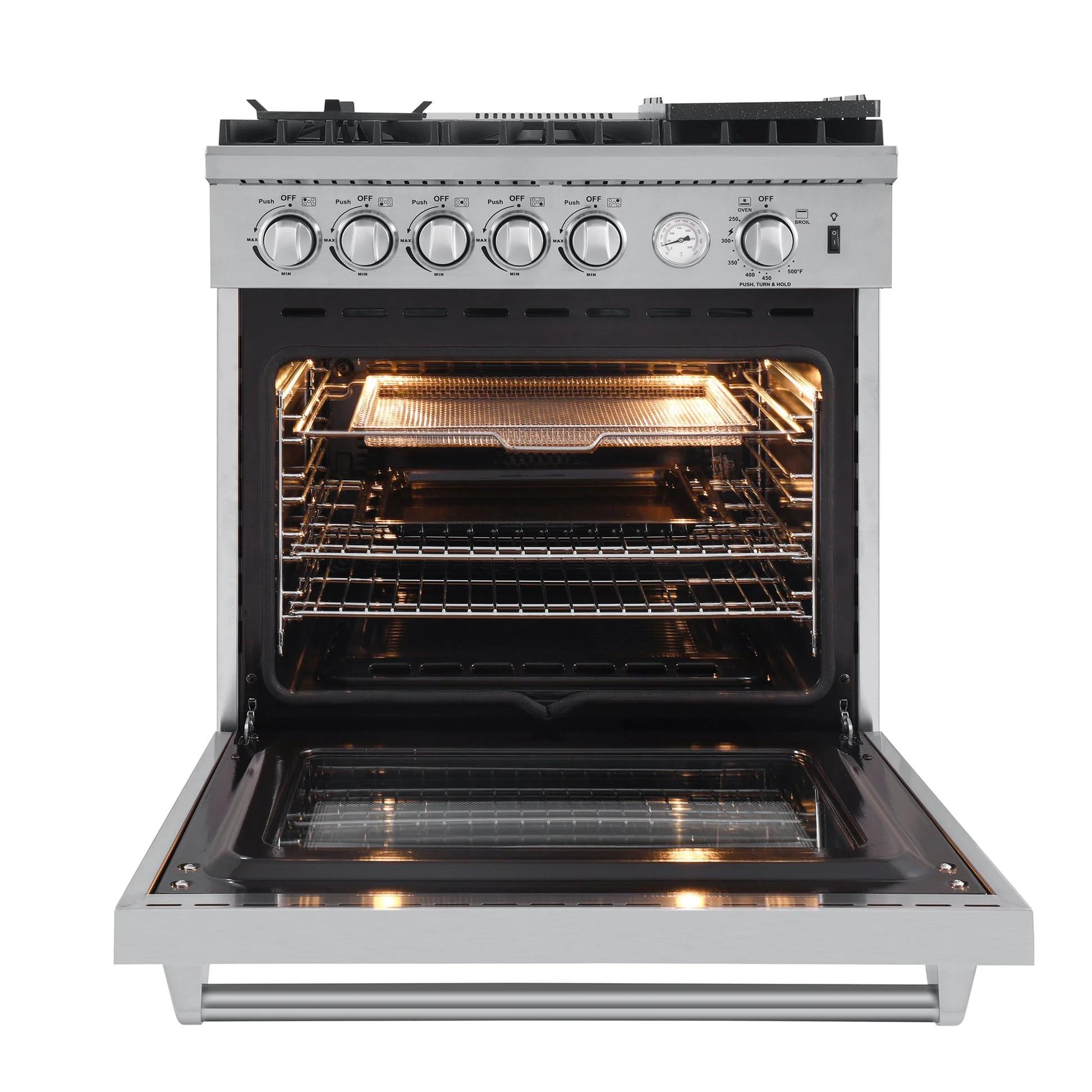 Forno Lazio 30-Inch Freestanding Gas Range, 4 Burners, Convection Oven, Energy Efficient - Image 2