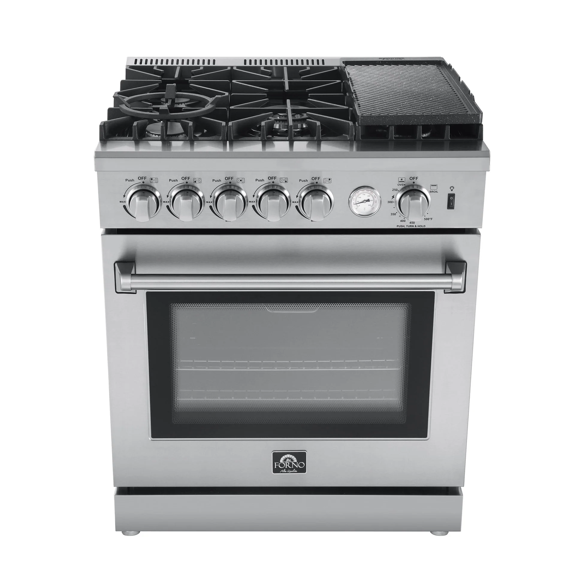 Forno Lazio 30-Inch Freestanding Gas Range, 4 Burners, Convection Oven, Energy Efficient - Image 3