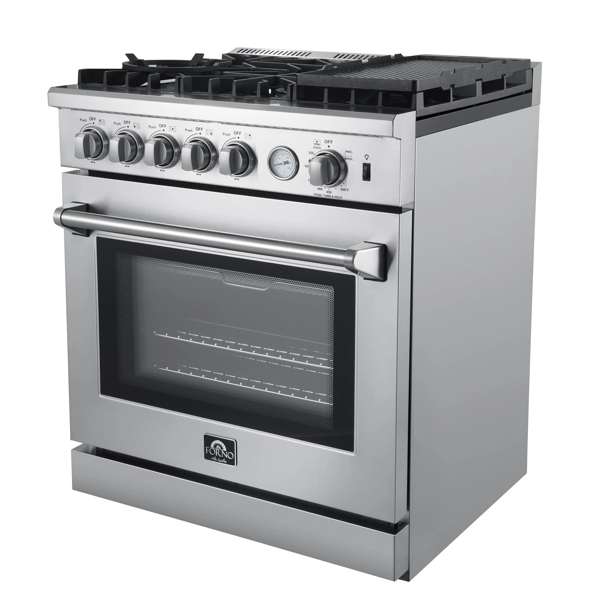 Forno Lazio 30-Inch Freestanding Gas Range, 4 Burners, Convection Oven, Energy Efficient - Image 5
