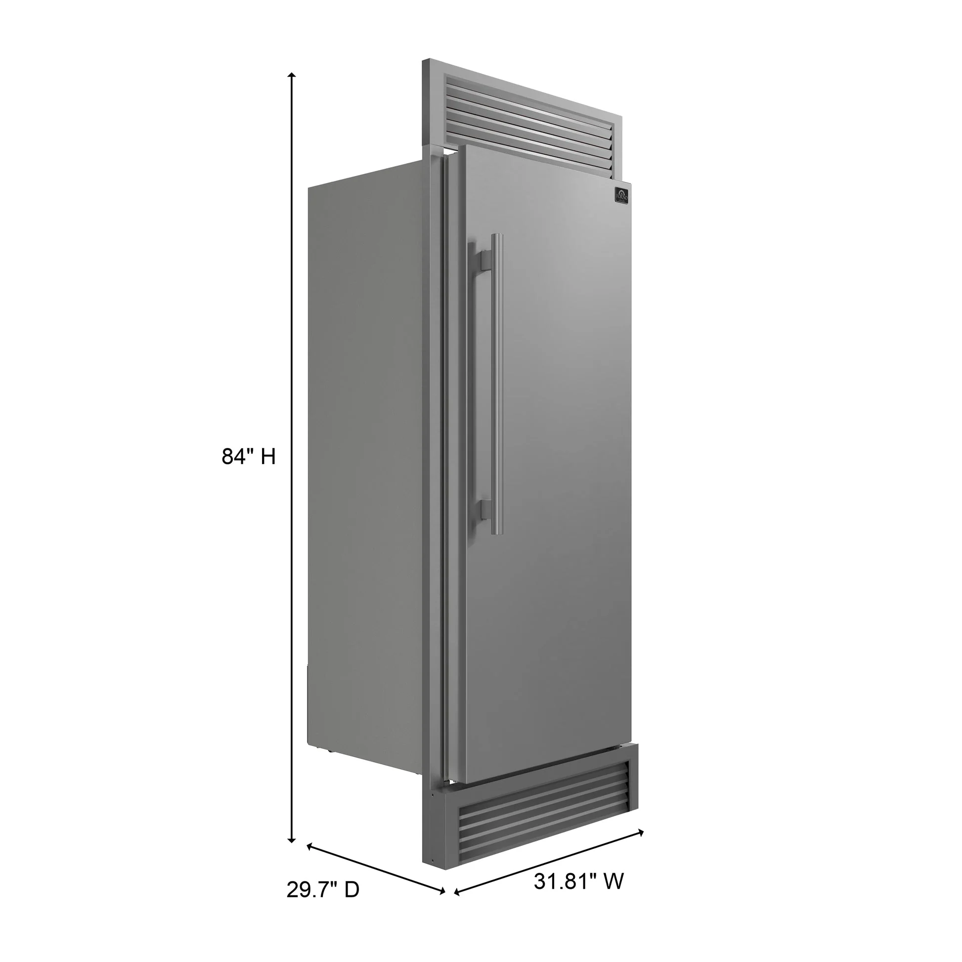 Forno Maderno 28-Inch Built-In Convertible Refrigerator, 13.6 cu.ft, Right Swing, Decorative Grill - Image 2