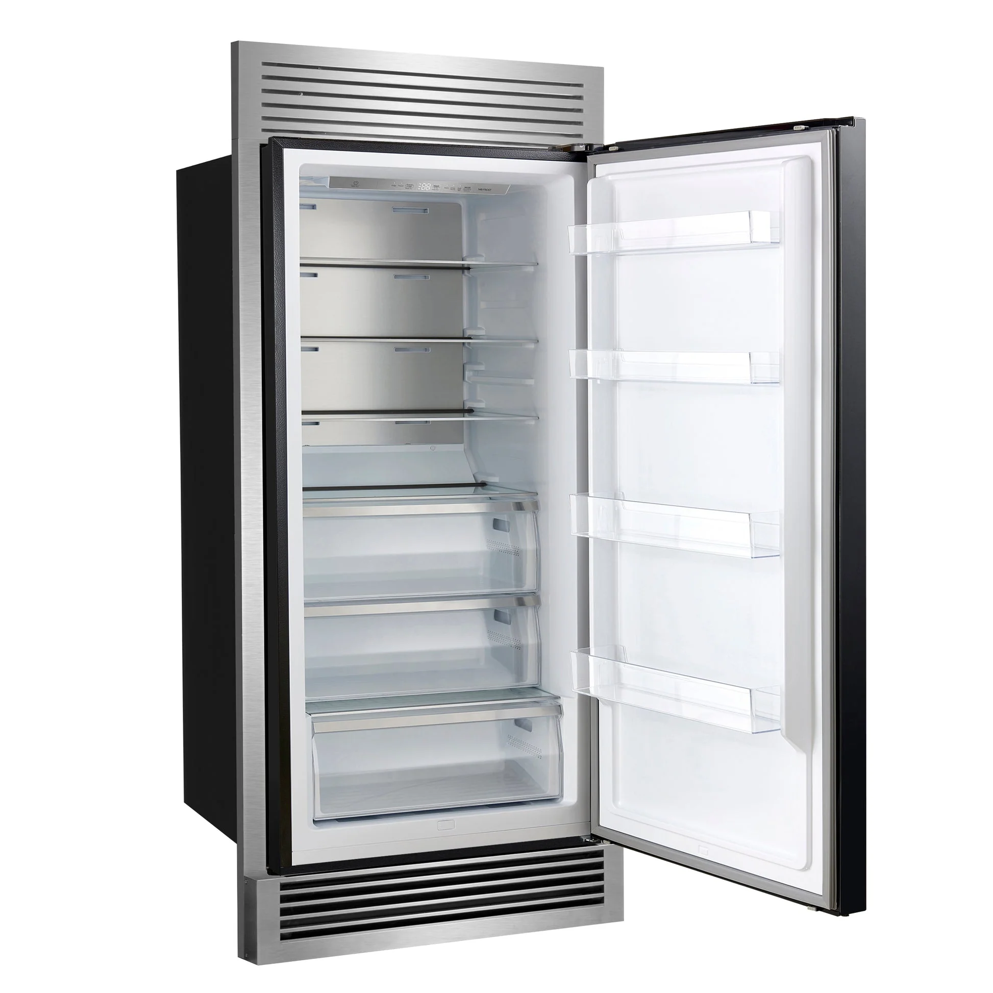 Forno Maderno 28" Built-In Convertible Refrigerator – 13.6 cu.ft, Antique Brass Handle & Decorative Trim - Image 20