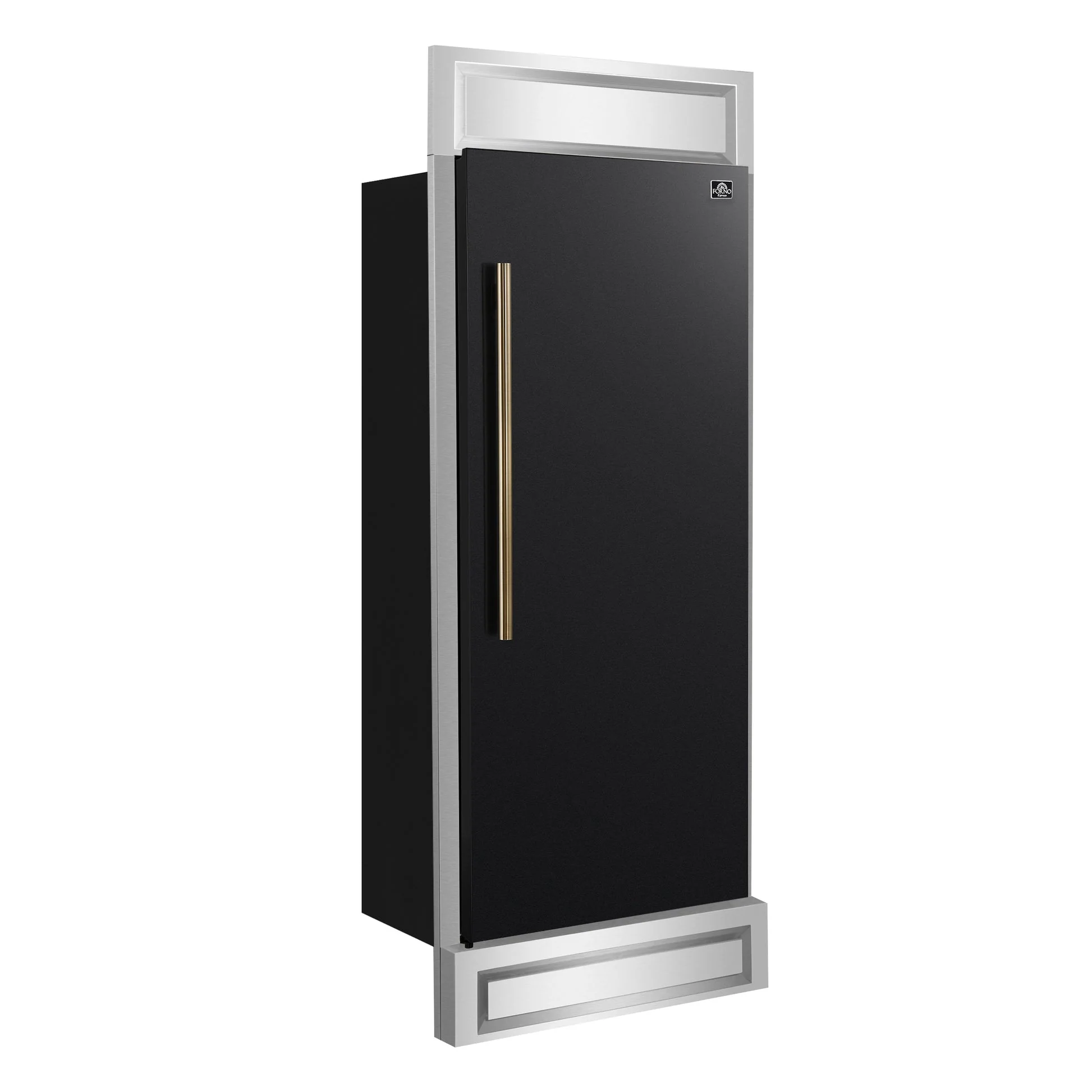 Forno Maderno 28-Inch Built-In Convertible Refrigerator With Antique Brass Handle, 13.6 cu.ft. Right Swing with Decorative Grill - 32-Inch Wide - Image 15