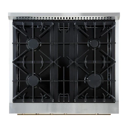 Forno Marco Gas Range with Antique Brass Design, Convection Oven - Image 10