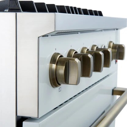 Forno Marco Gas Range with Antique Brass Design, Convection Oven - Image 39